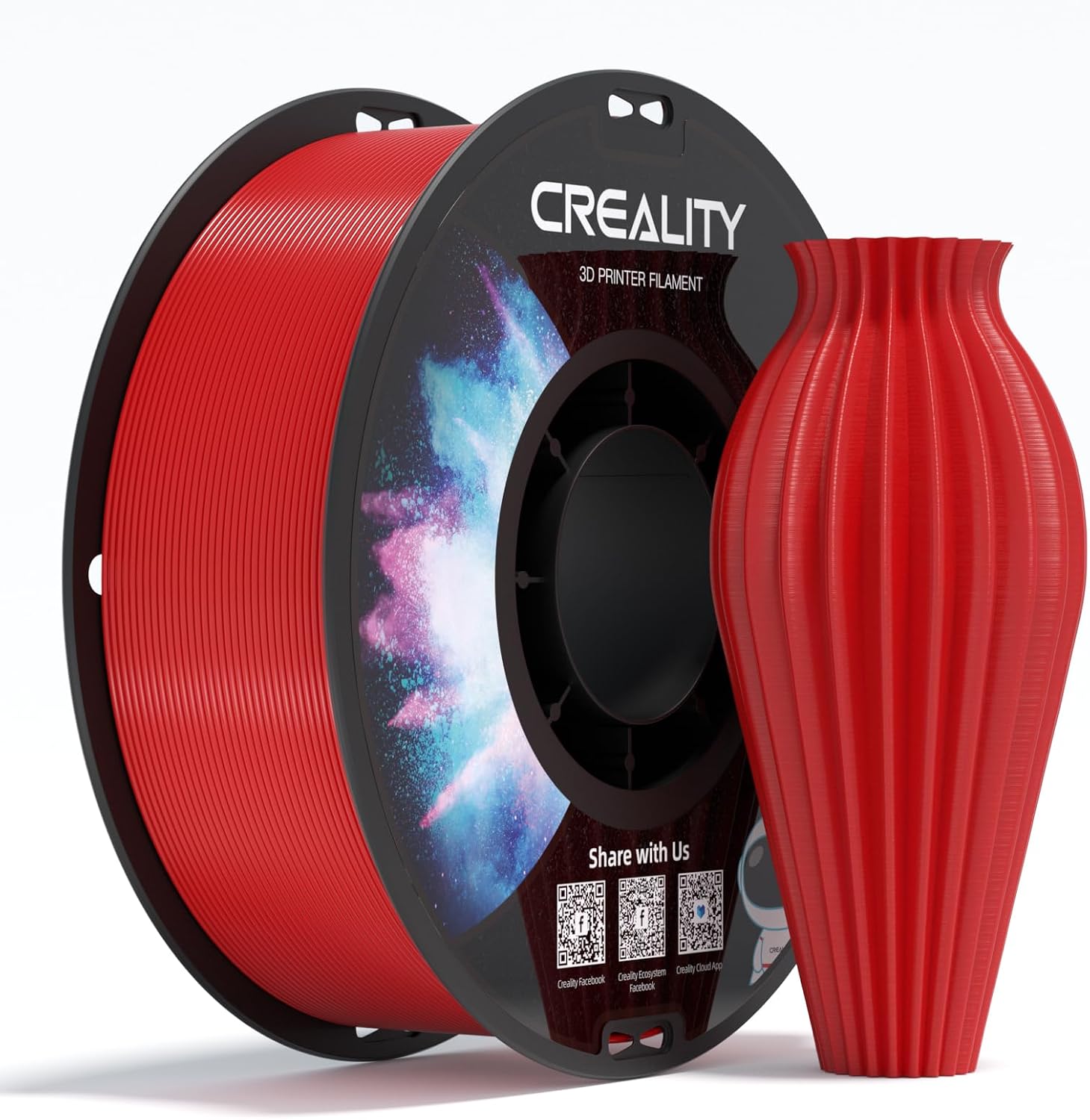Detalle de Creality PETG Filament 1,75 mm, 1 kg – Rot, feuchtigkeitsgeschützt, hohe Schlagfestigkeit
