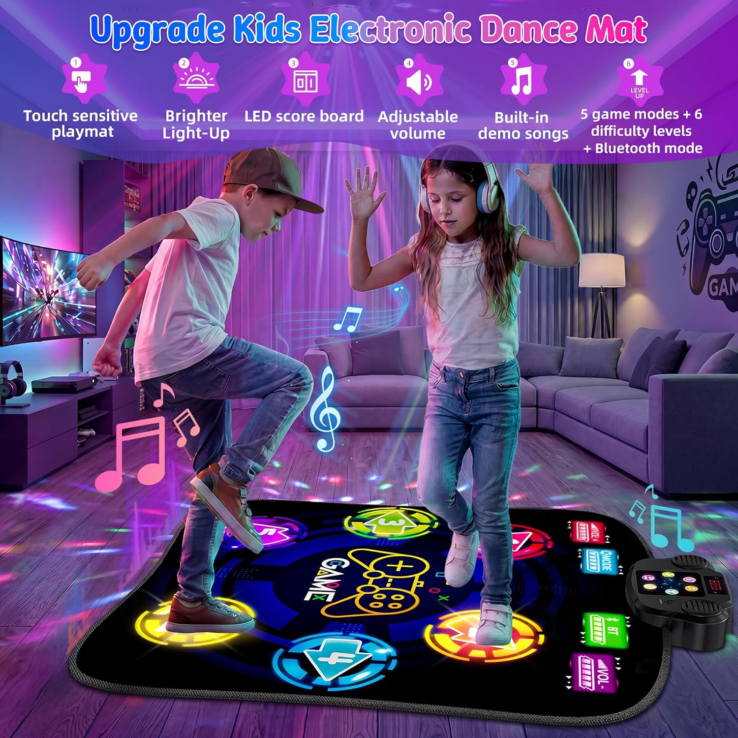 Detalle 2 de LZFYMXOK Dance Mat with 6 LED Lights