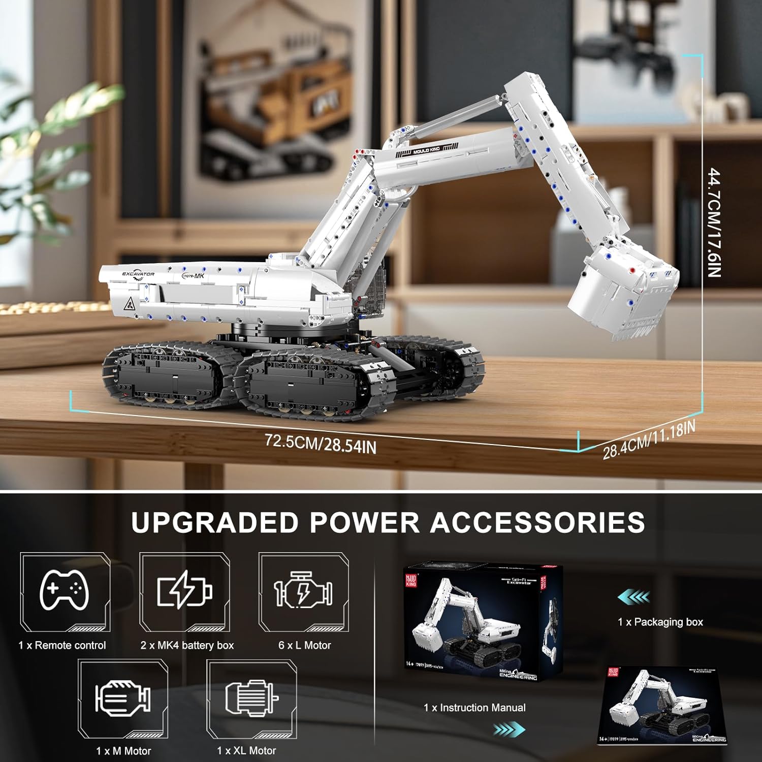 Detalle 2 de Mould King 17079 Technik Excavator: App-Enabled Remote-Controlled 3195-Piece Construction Kit