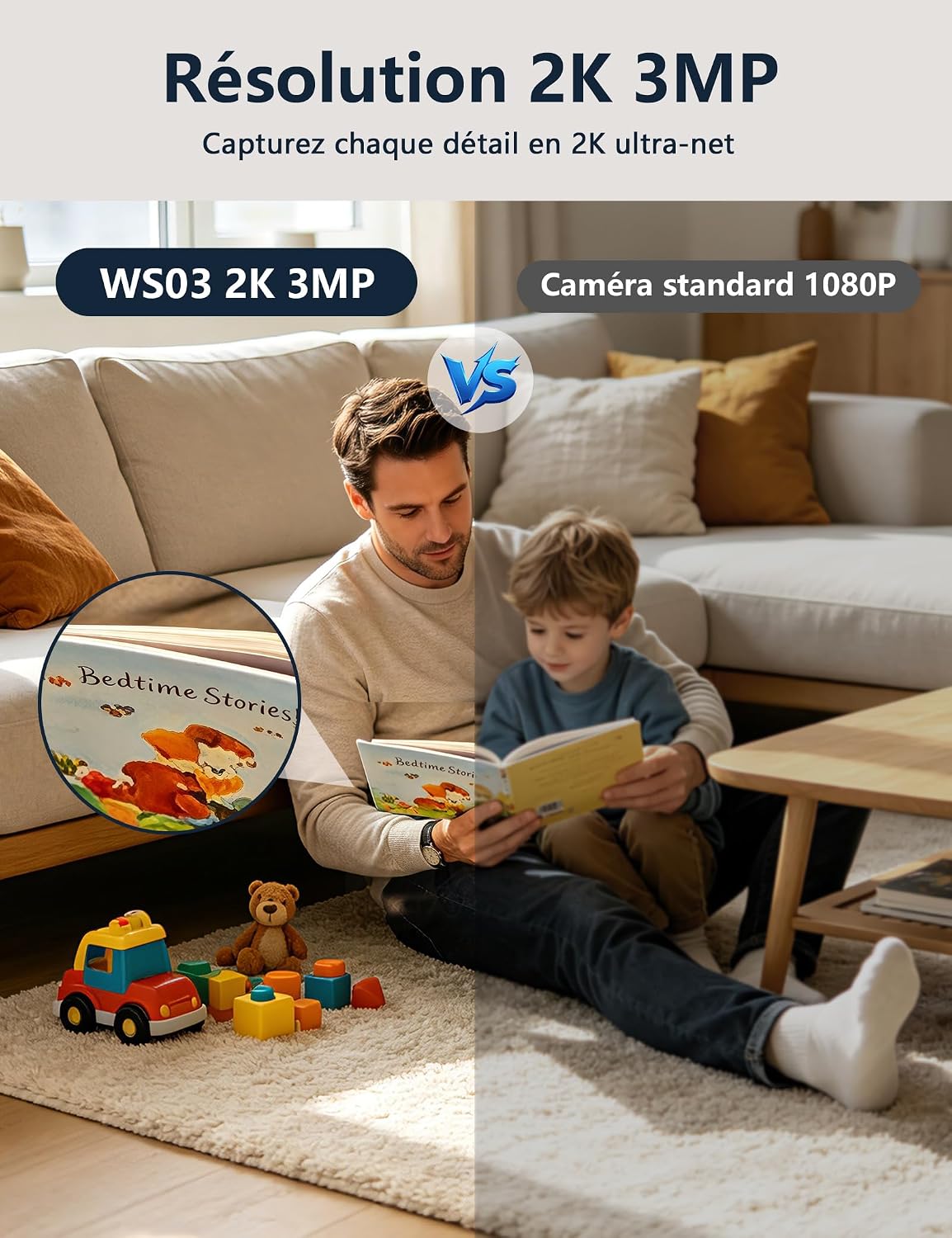 Detalle 1 de Surfola WS03 2K-binnencamera met 360° PTZ en automatische tracking