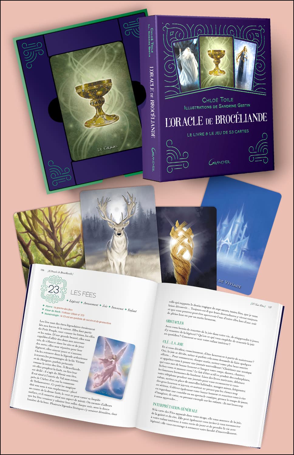 Detalle 2 de L'Oracle de Brocéliande: Le livre et le jeu de 53 cartes – boek met orakelkaarten