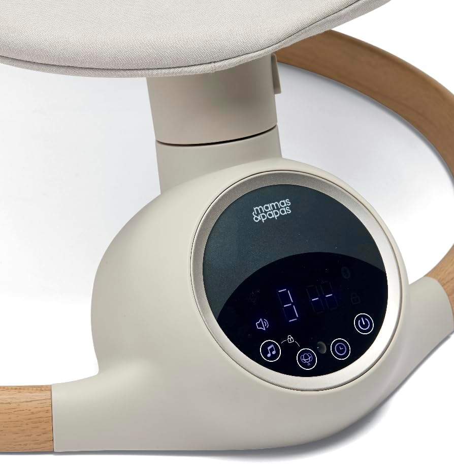 Detalle de Mamas & Papas Alto Smart Baby Swing (Cashmere): touchscreen, 5 speeds, Bluetooth and remote