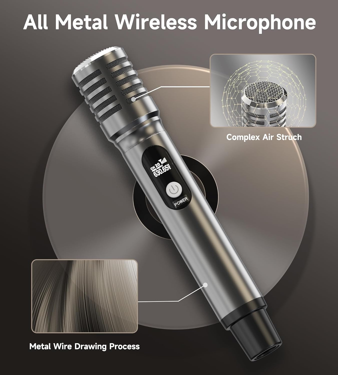 Thumbnail 4 de ECHOMUSSY Wireless Microphones: One-to-One Chip Connection, 40H Battery, 200FT Range