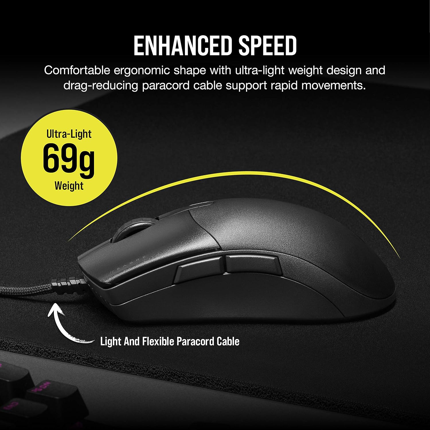 Detalle de CORSAIR SABRE PRO CHAMPION SERIES ゲーミングマウス 69g・最大18,000DPI・最大8,000Hz