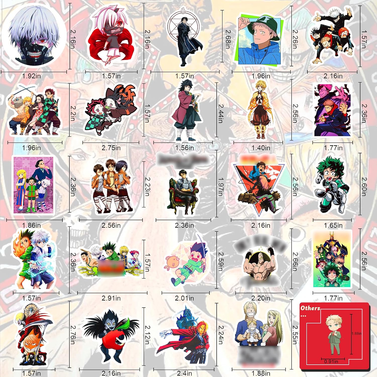 Detalle 2 de Arme Large Anime Stickers 600Pcs