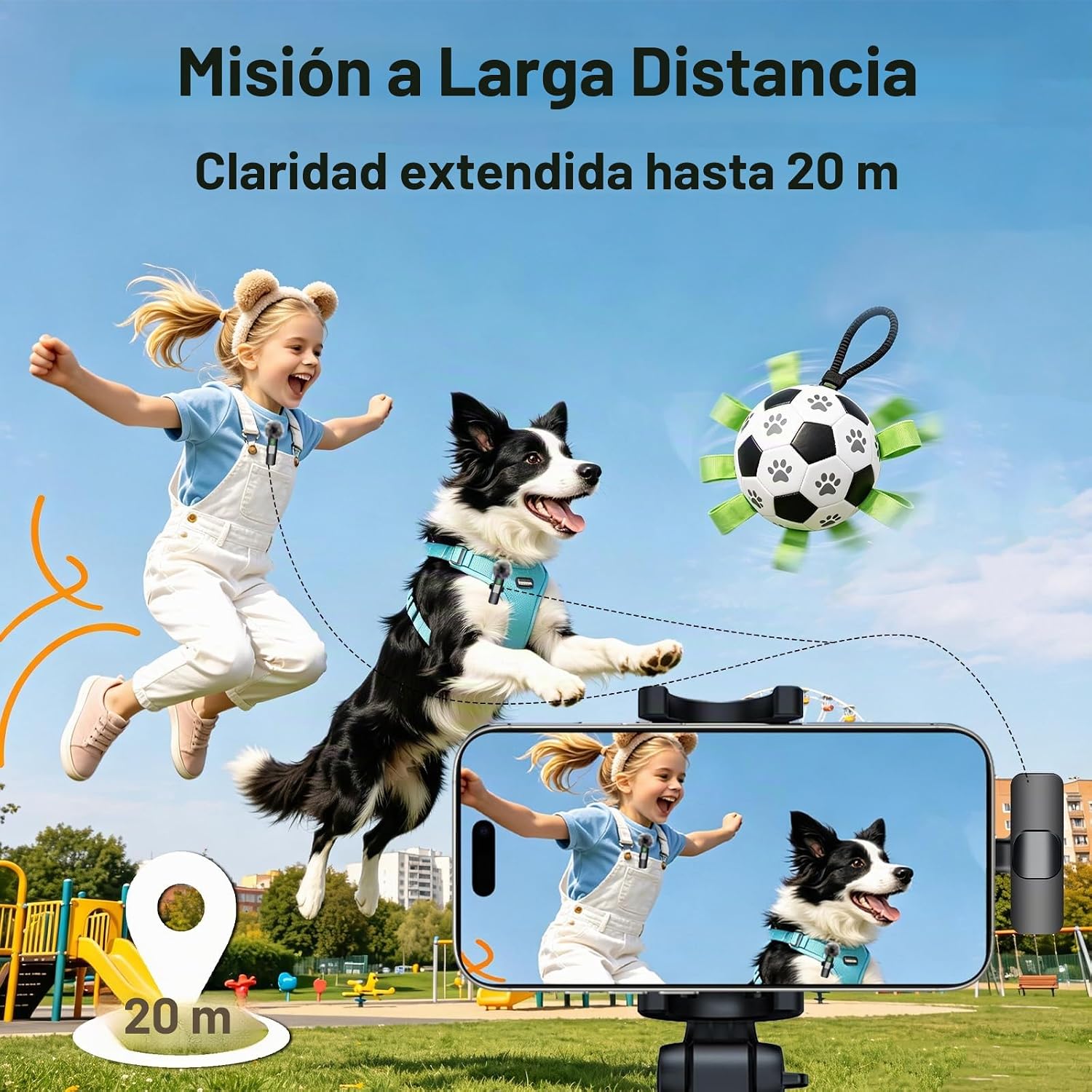 Thumbnail 6 de Micrófono Lavalier inalámbrico Uewpv para iPhone, iPad y Android