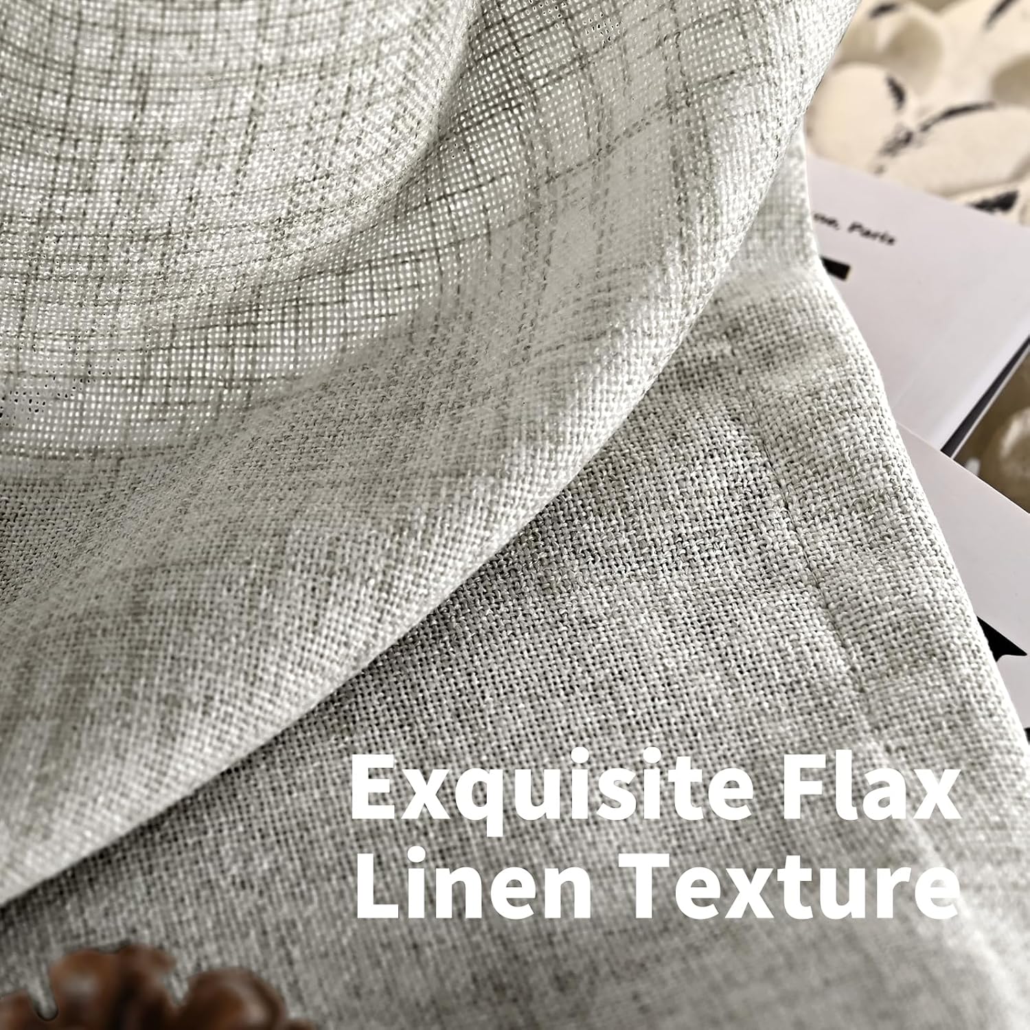 Detalle de YoungsTex 037dkgrey5263 Dark Gray Light-Filtering Grommet Curtains, 2 Panels