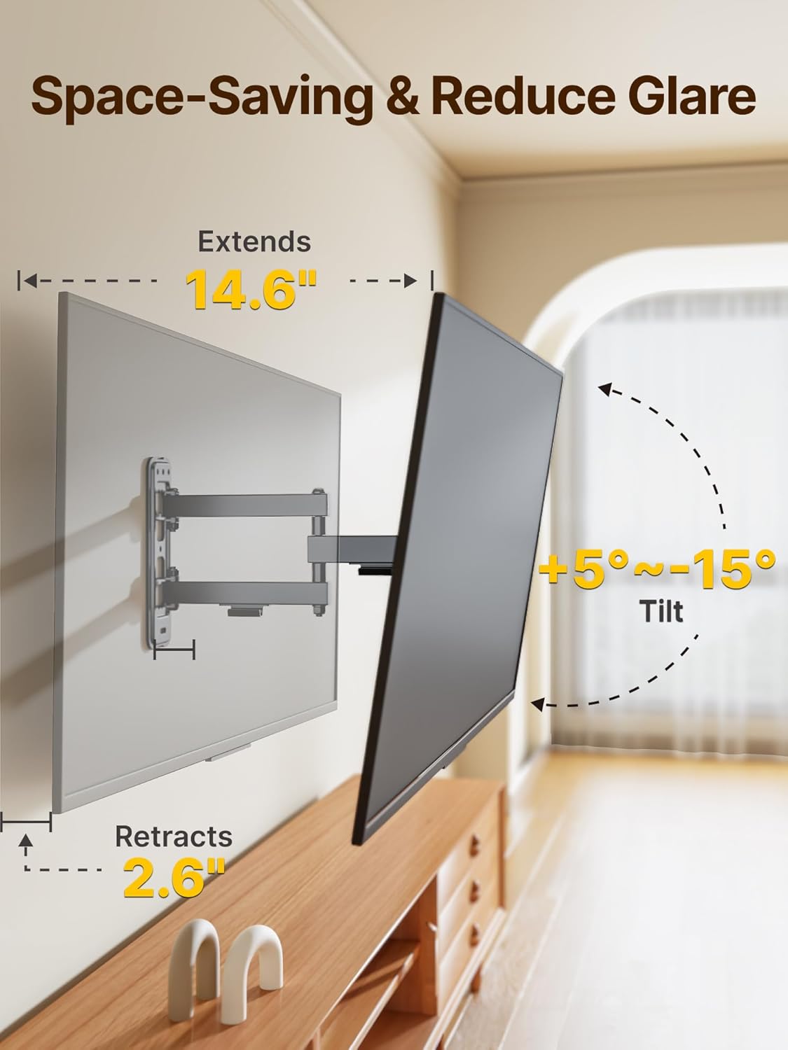 Thumbnail 5 de monTEK TV wall mount 13–43 inch, 44 lb capacity