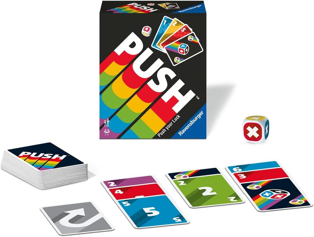 Detalle de Ravensburger Push – unterhaltsames Kartenspiel für die ganze Familie, ab 8 Jahren (2–6 Spieler)