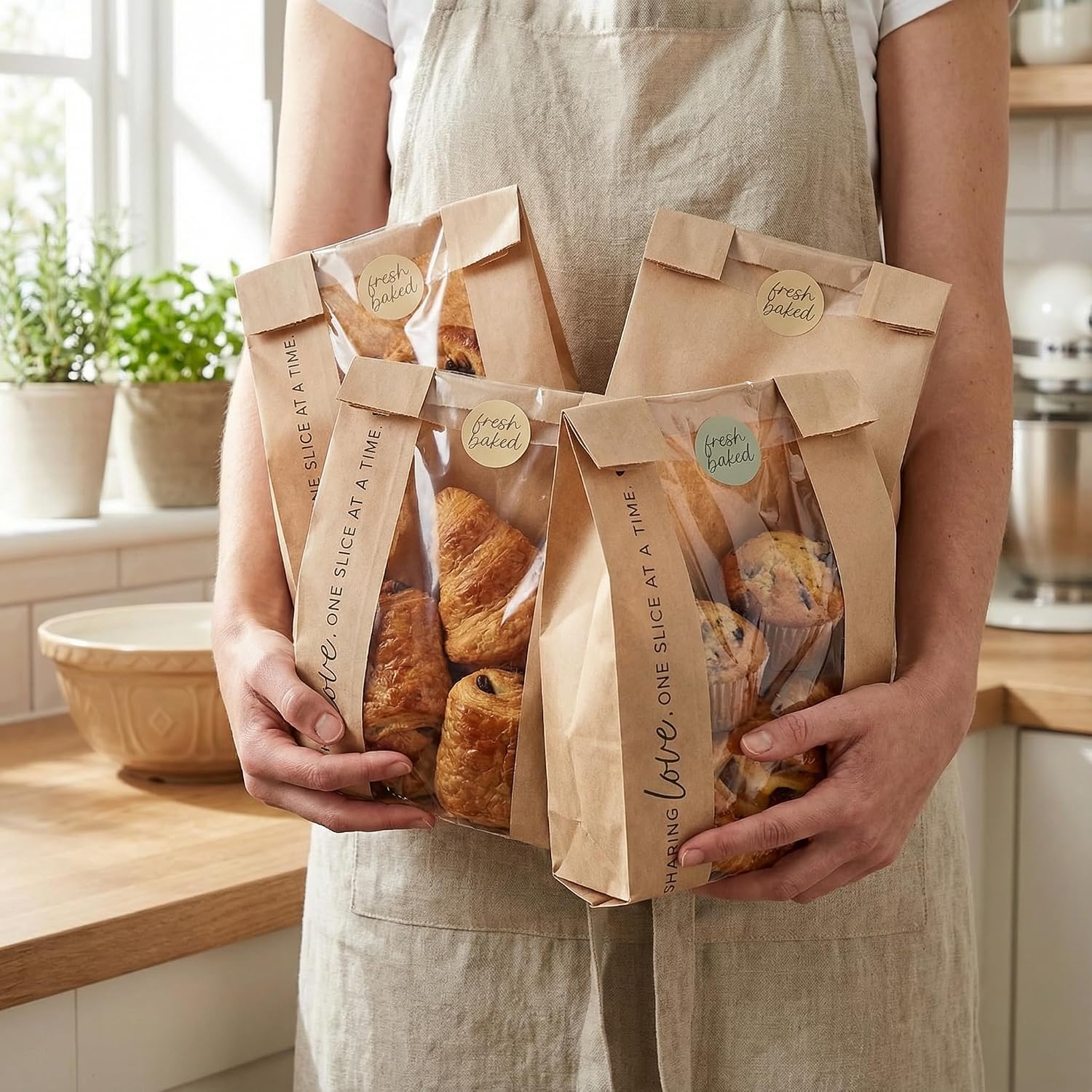 Thumbnail 6 de KIBAGA Beautiful Bread Bags for Homemade Bread with Clear Window