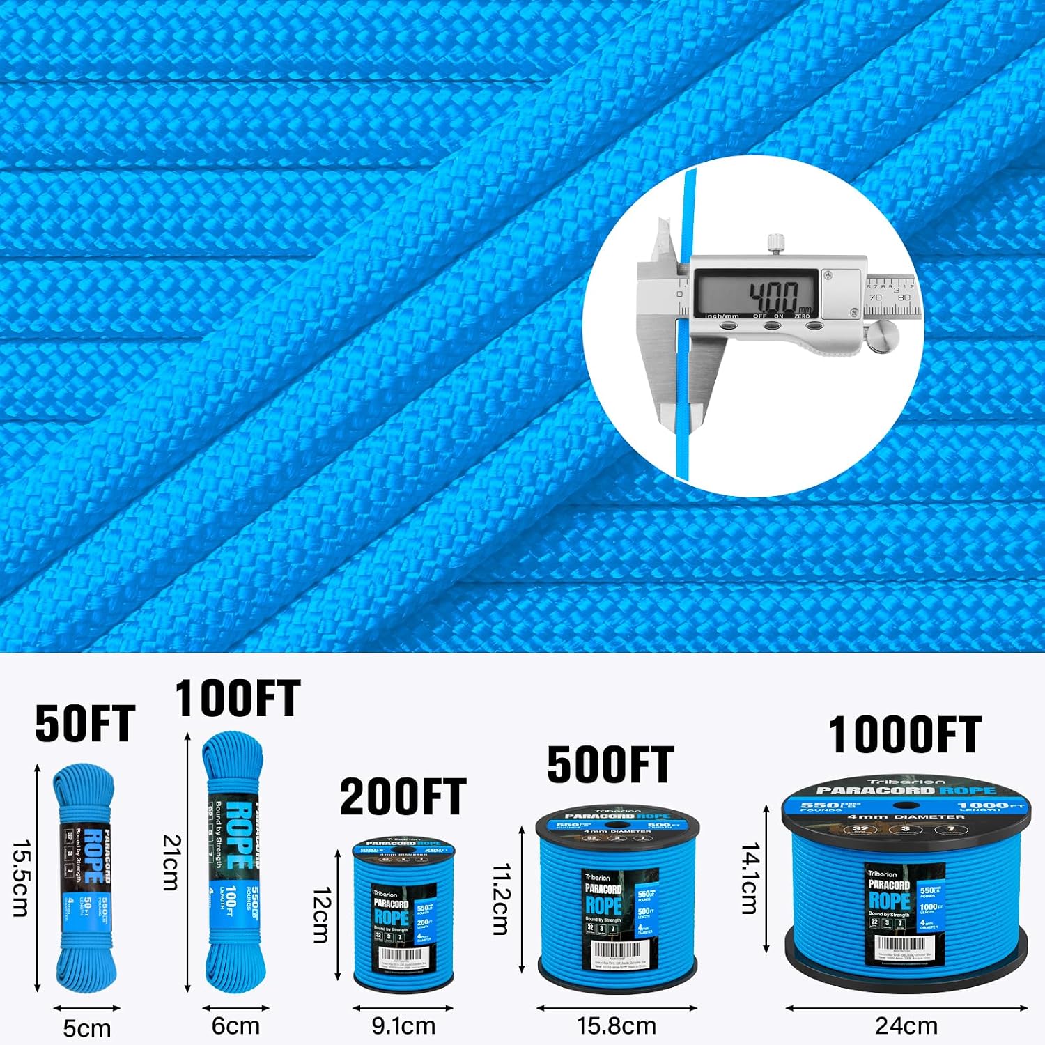 Detalle 1 de TRIBERION Paracord Rope 100 ft