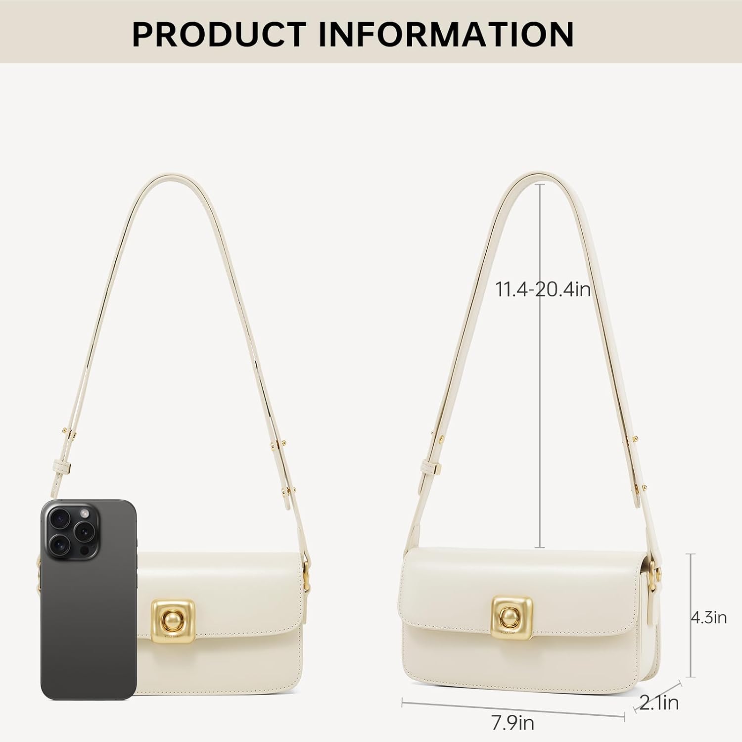 Detalle de LA FESTIN Small Leather Shoulder Bag in Split Leather
