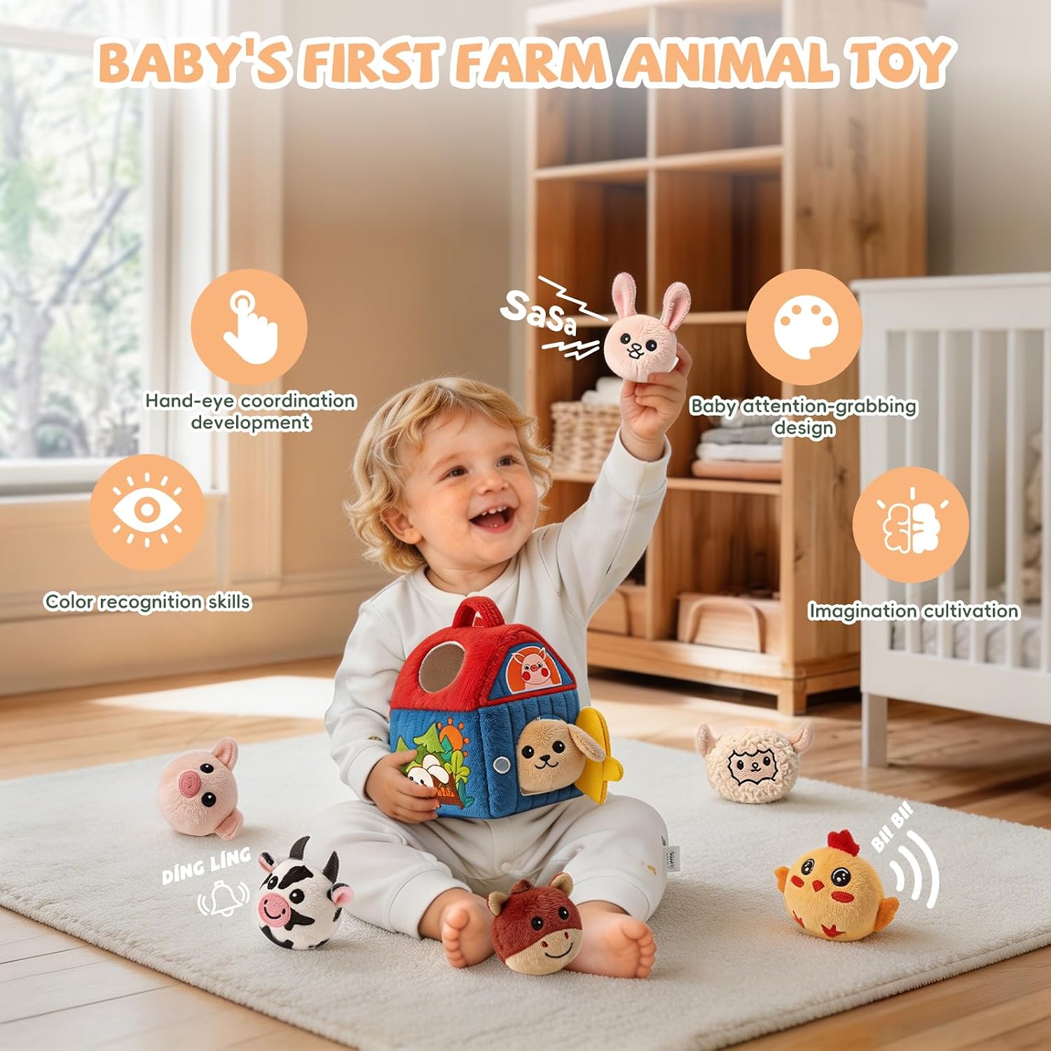 Thumbnail 1 de SAIMAND Baby Farm Toy Set for 6-12 Months
