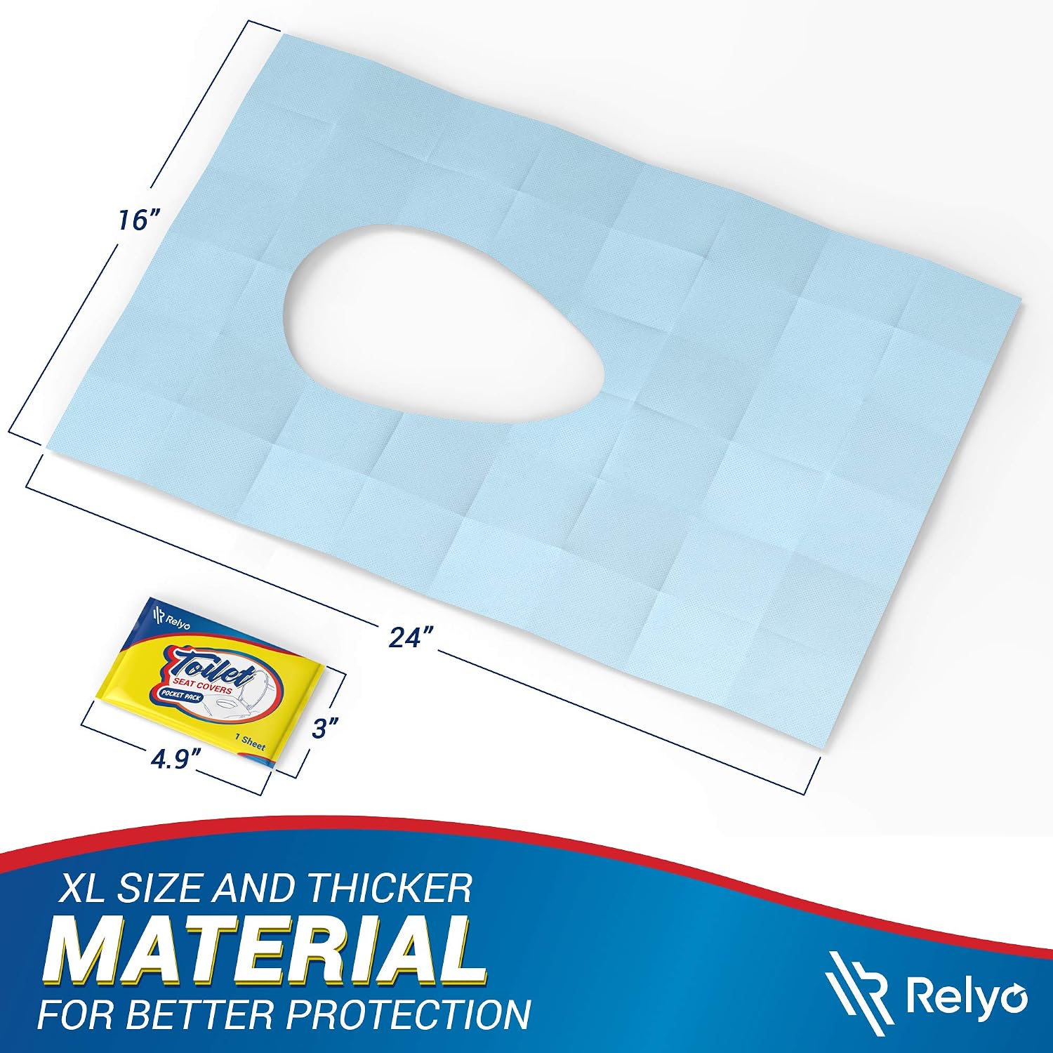 Thumbnail 1 de Relyo 20-Pack XL Disposable Toilet Seat Covers, Waterproof with Adhesive Tabs