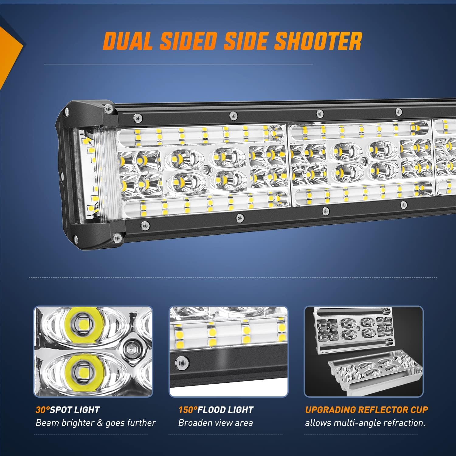 Detalle 2 de Nilight 22 Inch Side Shooter LED Light Bar Quadruple Row