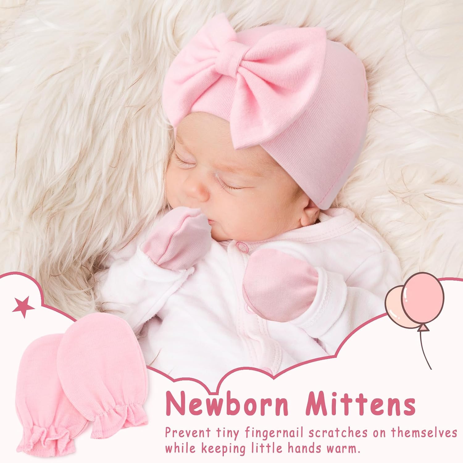 Thumbnail 2 de DRESHOW Newborn Hats Mittens Set