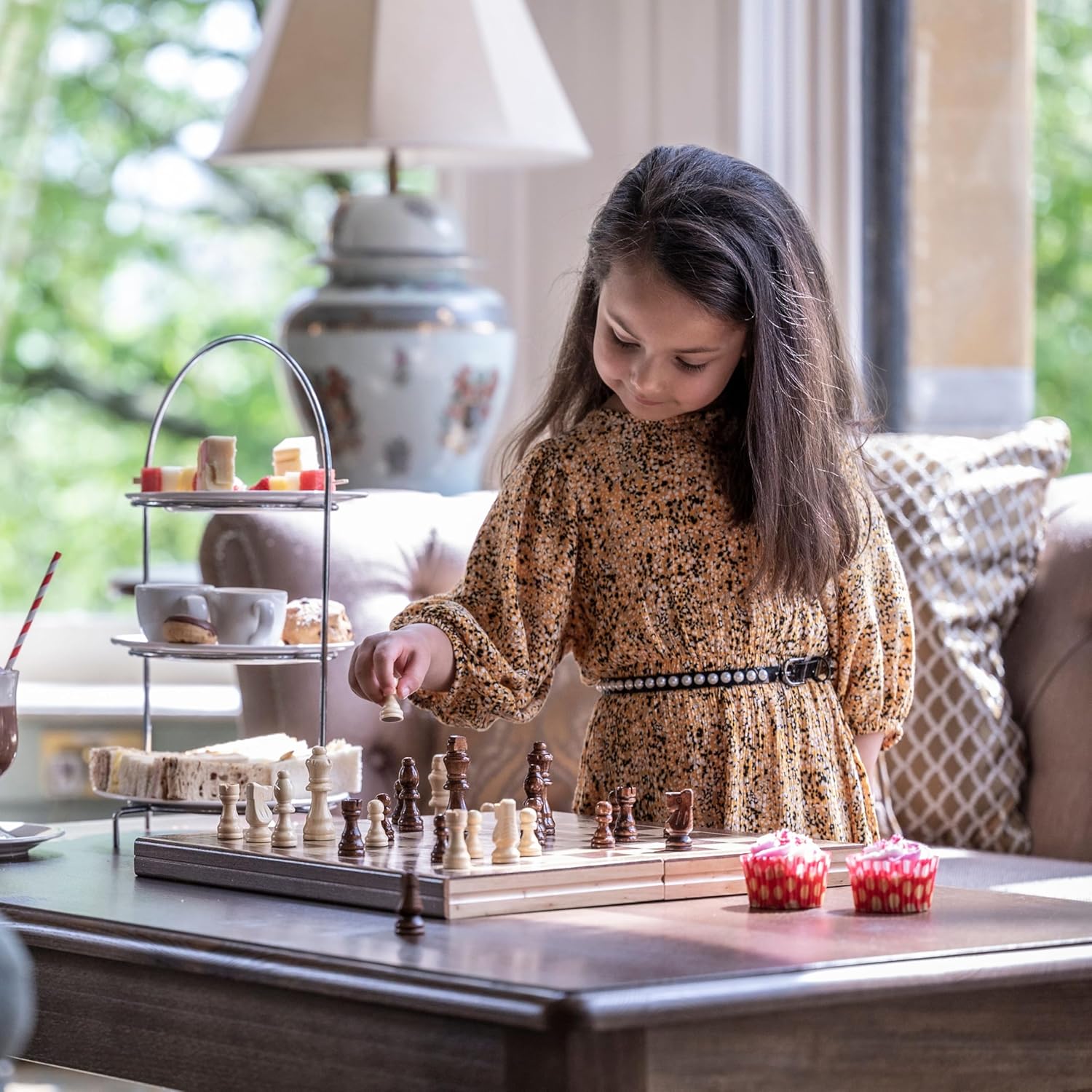 Thumbnail 1 de Jaques of London Large Chess Set with 15" Board and Staunton Pieces (Premium Wooden Set for Adults)