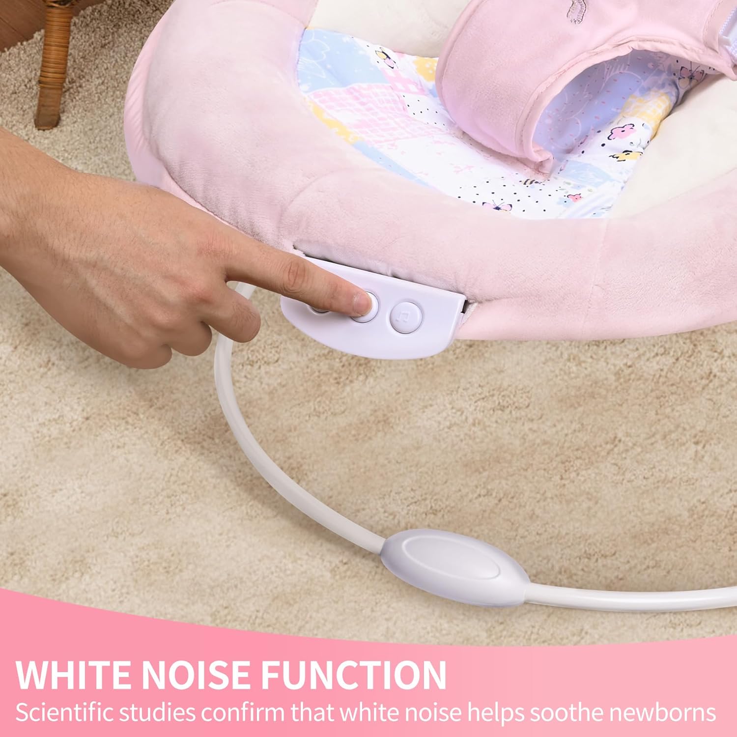 Thumbnail 6 de LADIDA Soft and Padded Baby Bouncer with Soothing Music and Vibration (Pretty Pink Rabbit Theme)
