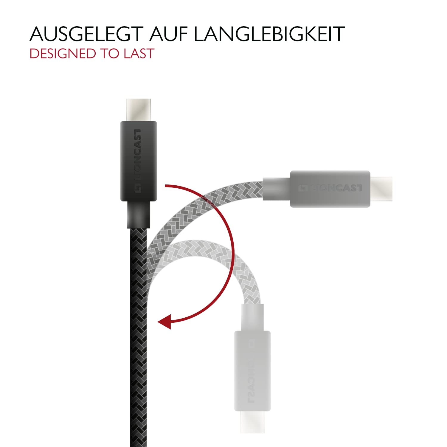 Thumbnail 2 de Lioncast Ladekabel für Xbox / PS5 – 4 m Set (3,5 m + 0,5 m) mit Nylonmantel und Schnell-Ladekabel für DualSense