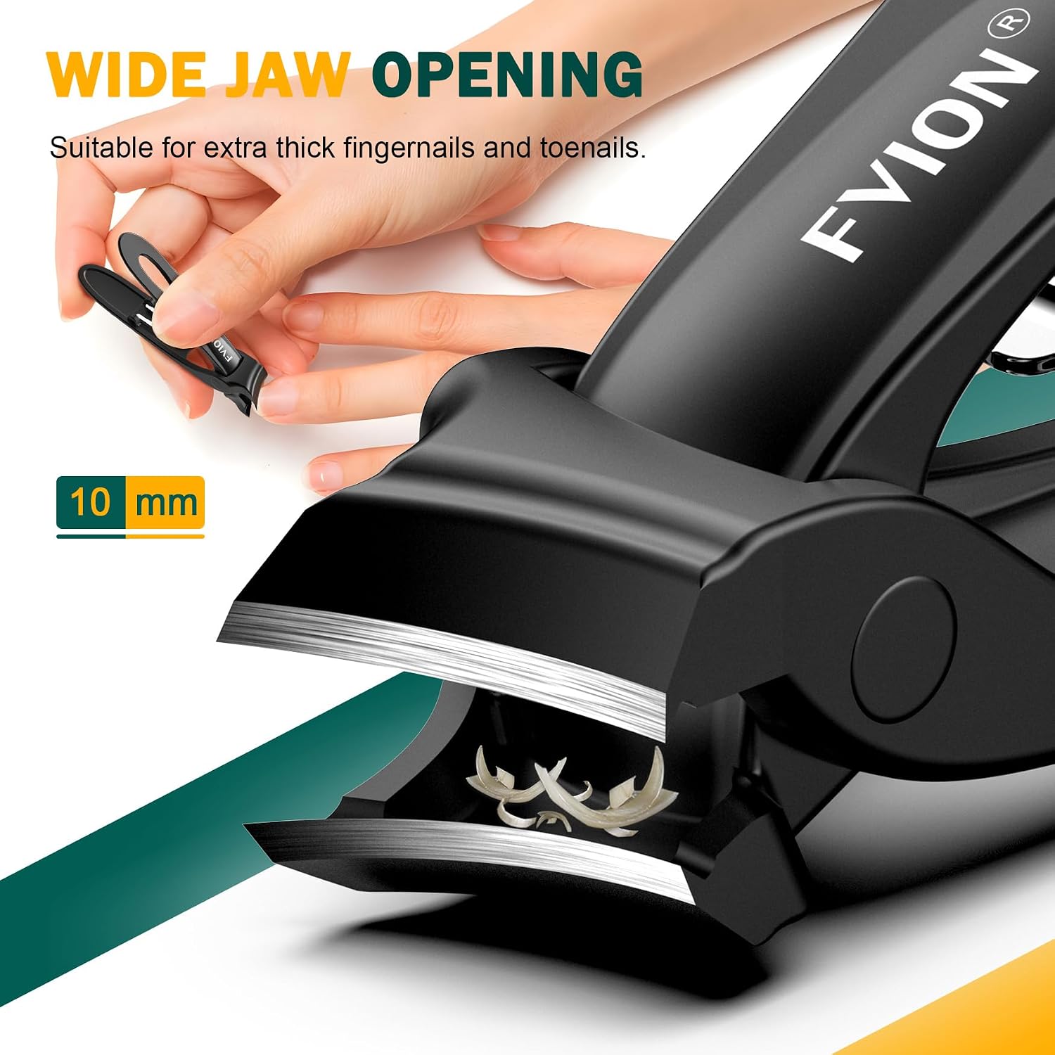 Detalle de FVION voetnagelknipper voor dikke nagels met gebogen RVS mes