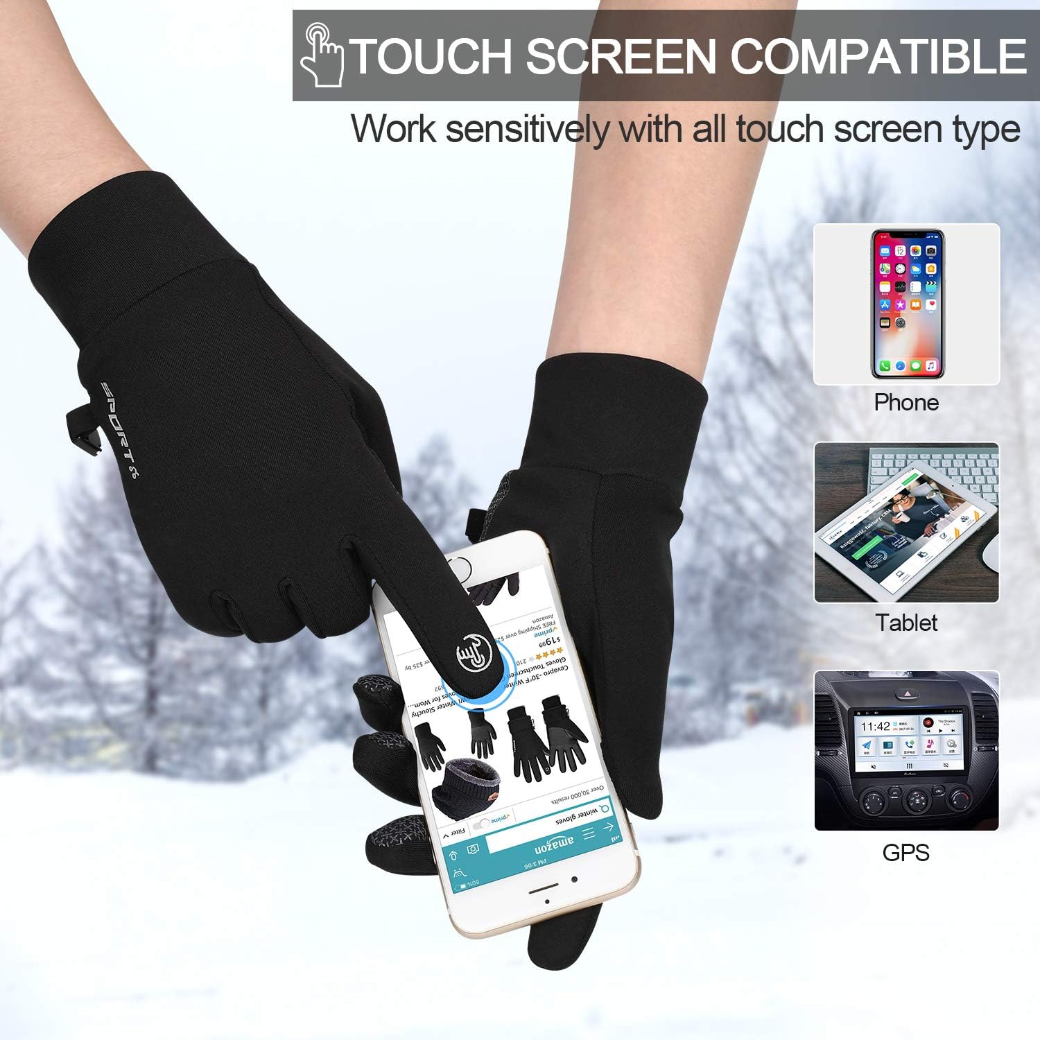 Thumbnail 4 de TOLEMI Winter Running Thermal Liner Gloves