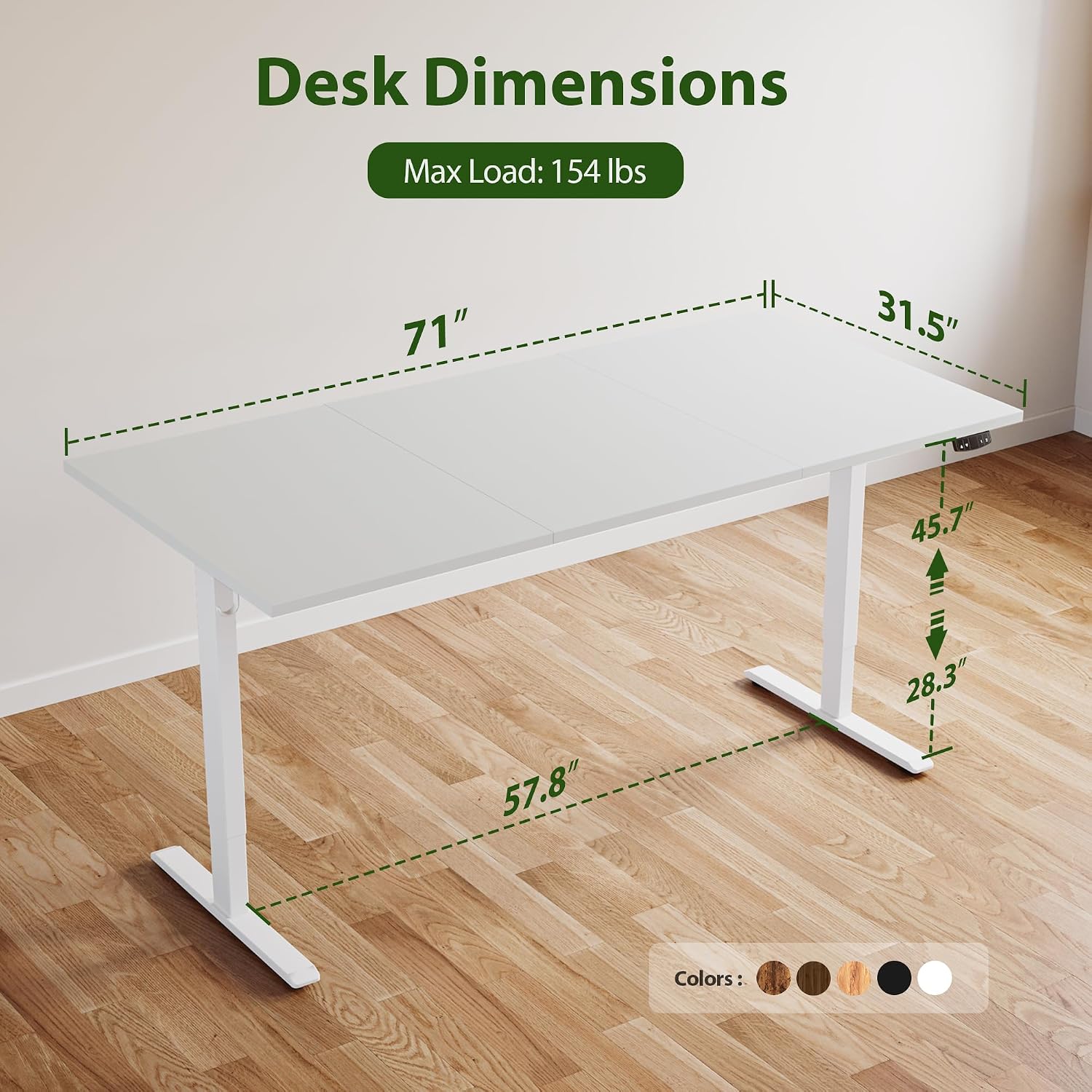 Thumbnail 2 de Agilestic Electric Standing Desk 71 x 31.5 🖥