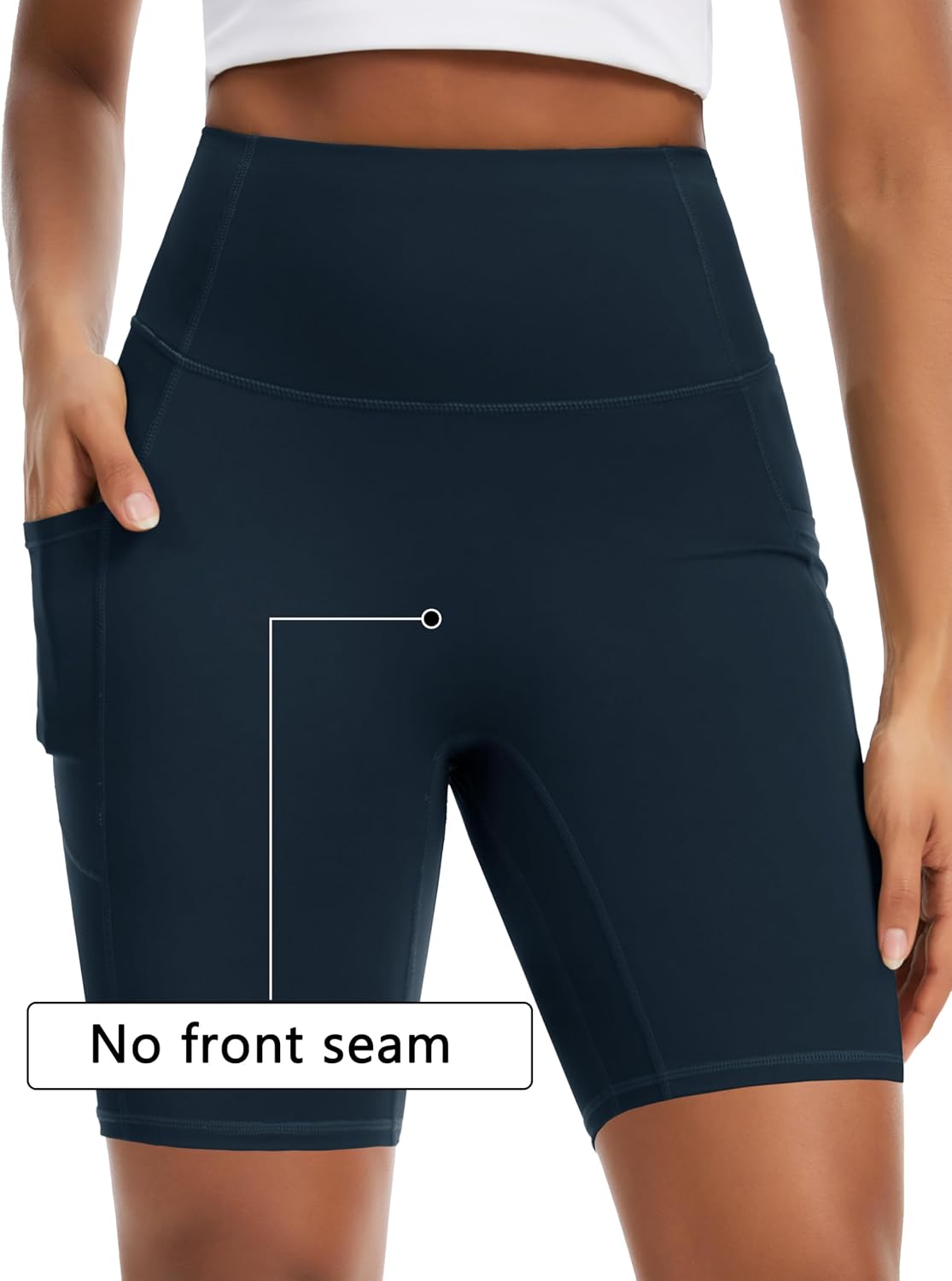 Thumbnail 4 de THE GYM PEOPLE Women's 8" Seamless High-Waist Yoga Shorts with Pockets