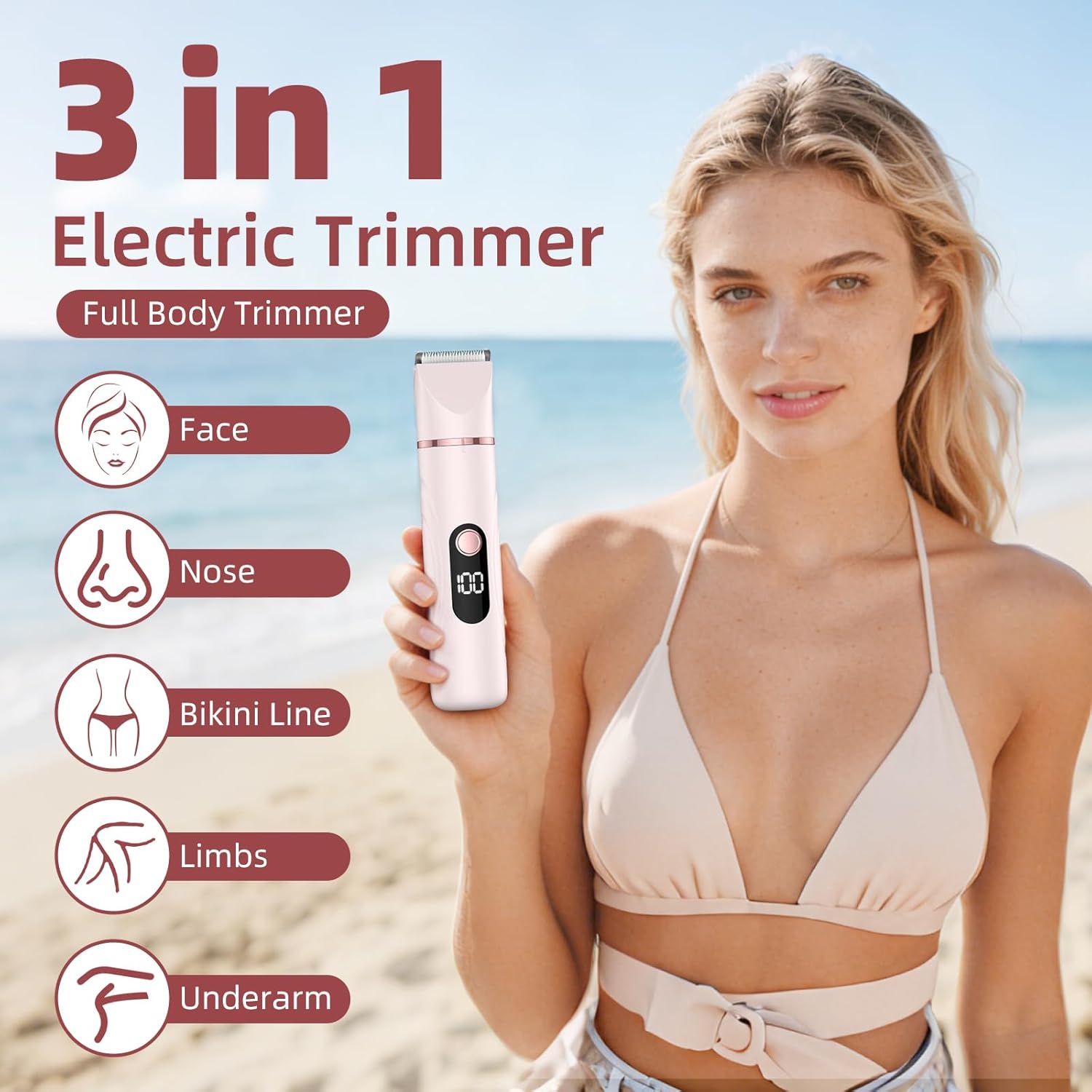 Detalle de Lady Shavers for Women: 3-in-1 Bikini Trimmer and More – Pink
