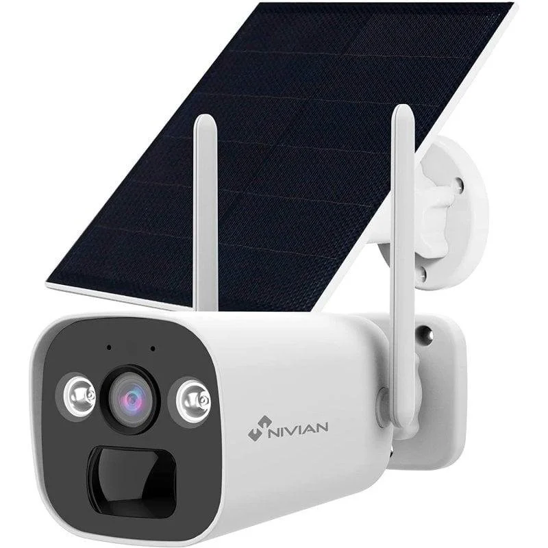 Detalle de Nivian Cámara Bullet 4G 2K con panel 5W
