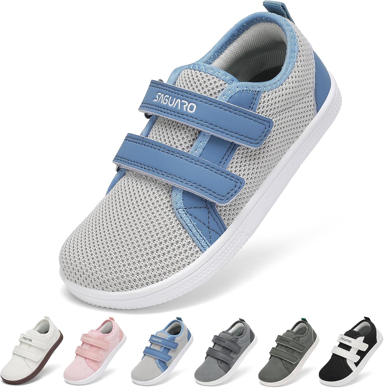 Detalle de SAGUARO Scarpe Barefoot Bambini Sneakers Minimaliste con punta ampia e chiusura a strappo (Gr. 25-35)