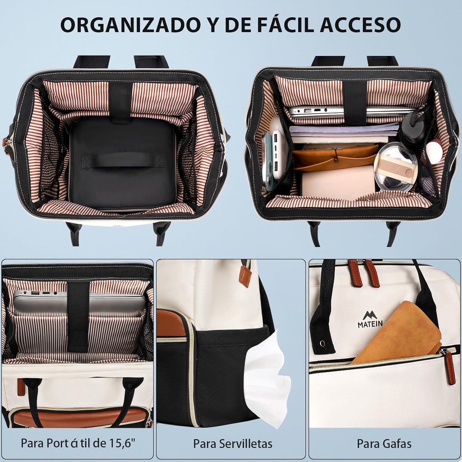 Thumbnail 2 de MATEIN Mochila Portátil 15.6 Mujer Set 2 Piezas