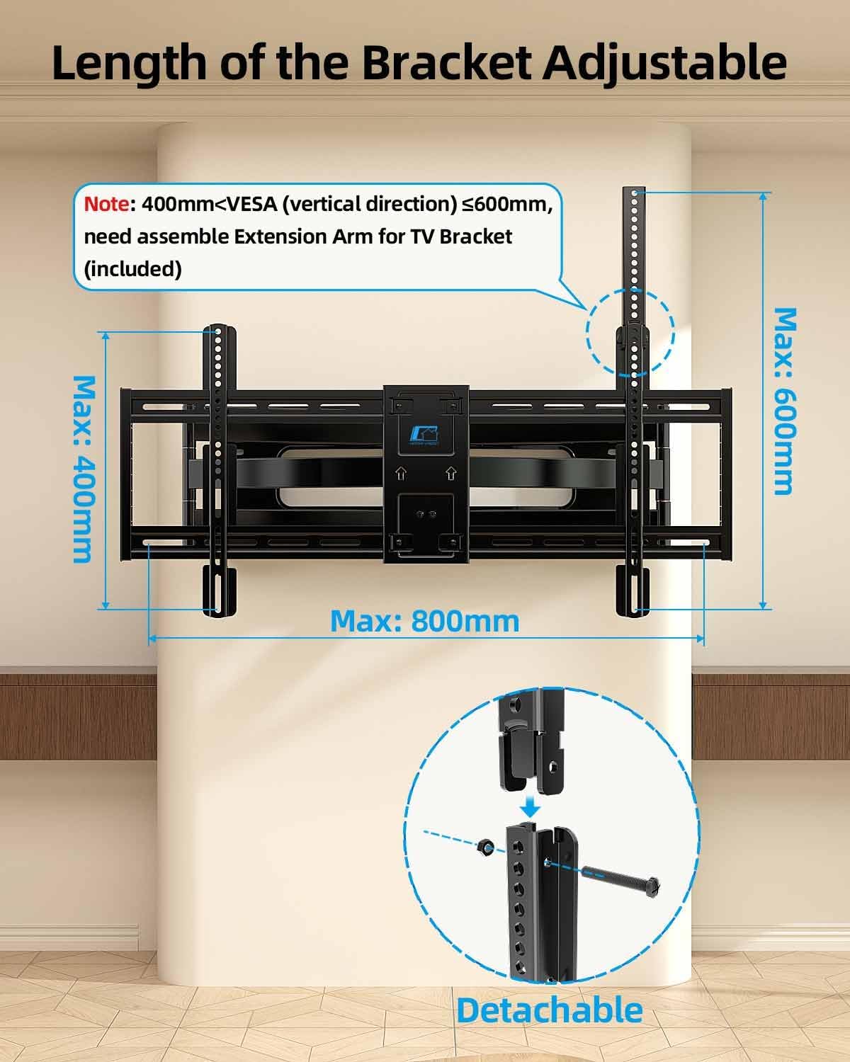 Thumbnail 2 de HOME VISION HV6802 77cm Long Reach TV Mount