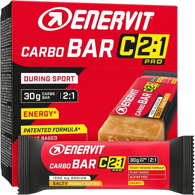 Detalle de Enervit Carbo Bar C2:1PRO Salty Peanut Butter 🥜, 12 Barritas