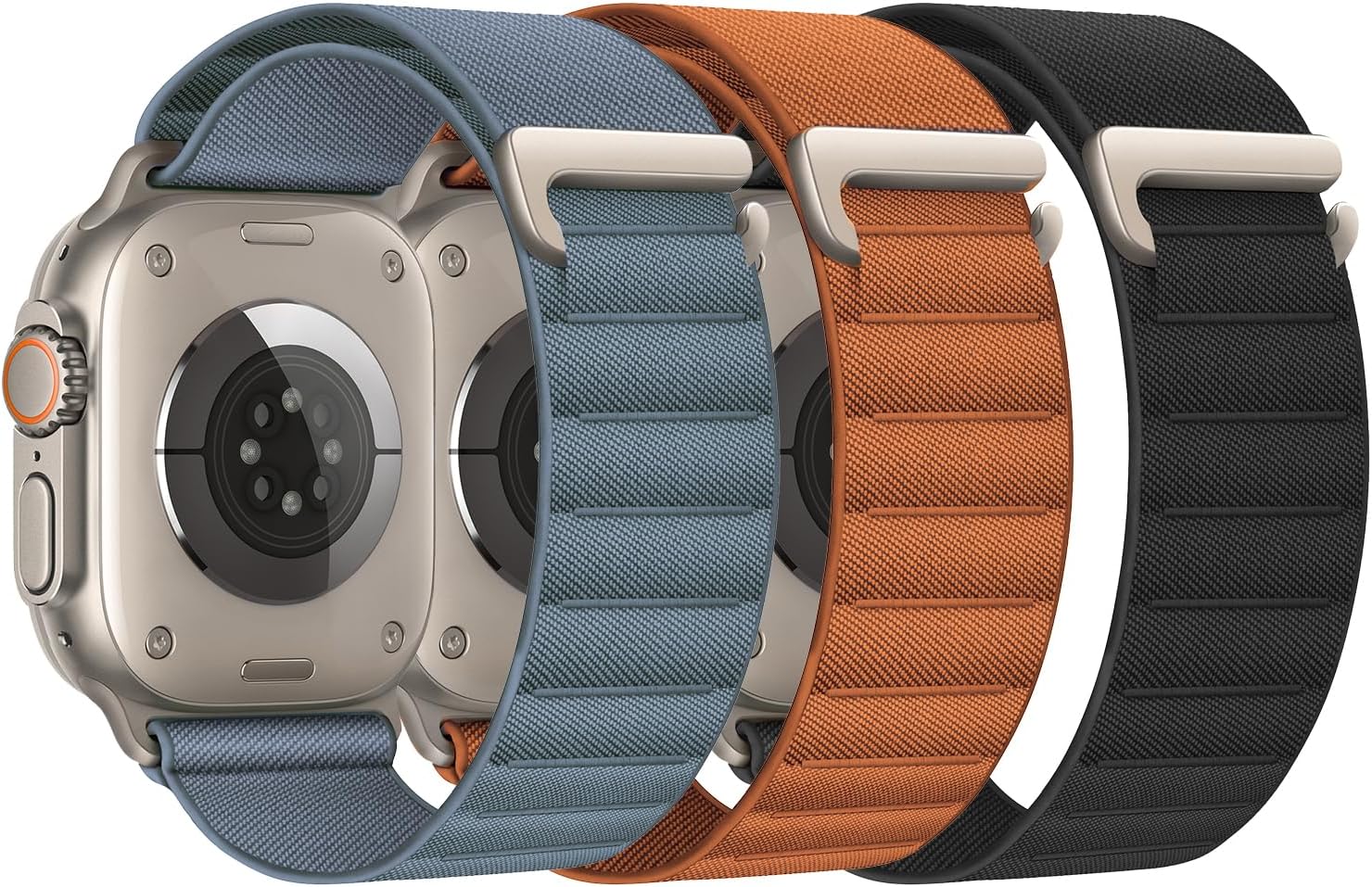 Detalle de 3 Pack Alpine Loop Compatible with Apple Watch Straps (45mm-42mm) Nylon Sport Loop Replacement Band with C-Hook
