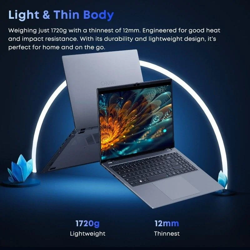 Detalle de Chuwi GemiBook Plus N150, portátil de 15,6 pulgadas con 16 GB y SSD de 512 GB