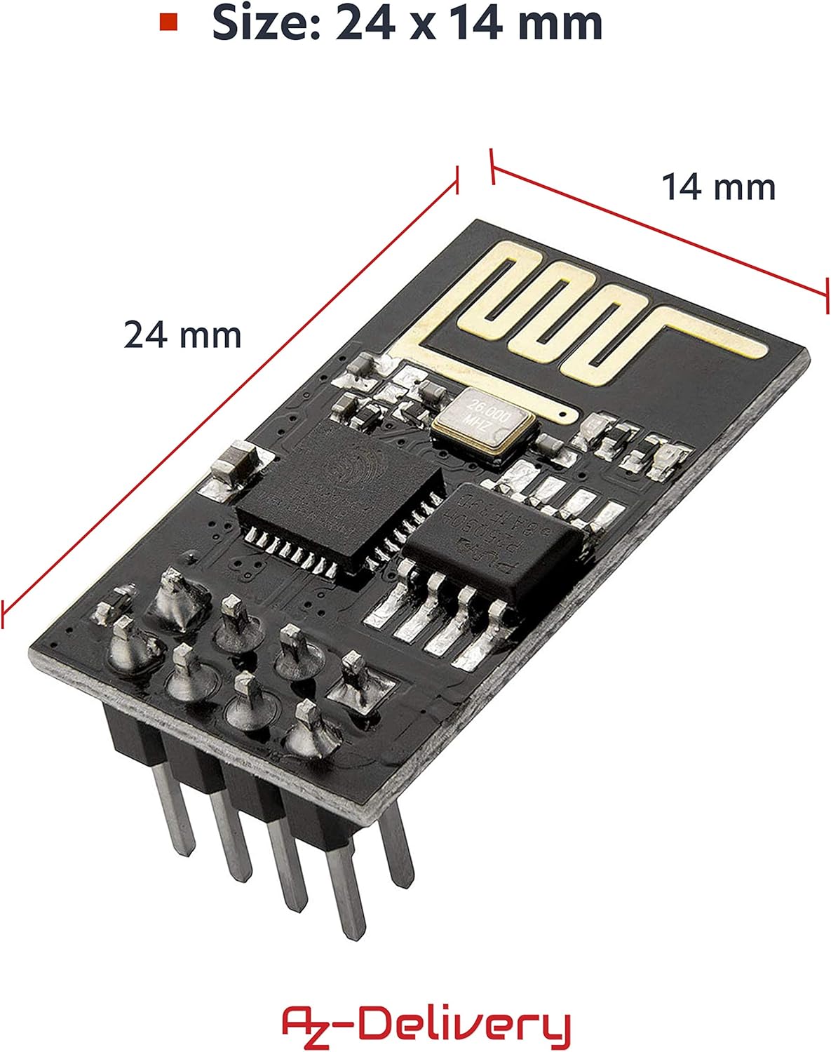 Thumbnail 2 de Lot de 5 modules WiFi AZDelivery ESP8266 ESP-01S (ESP-01 / ESP-01S) pour Arduino et Raspberry Pi