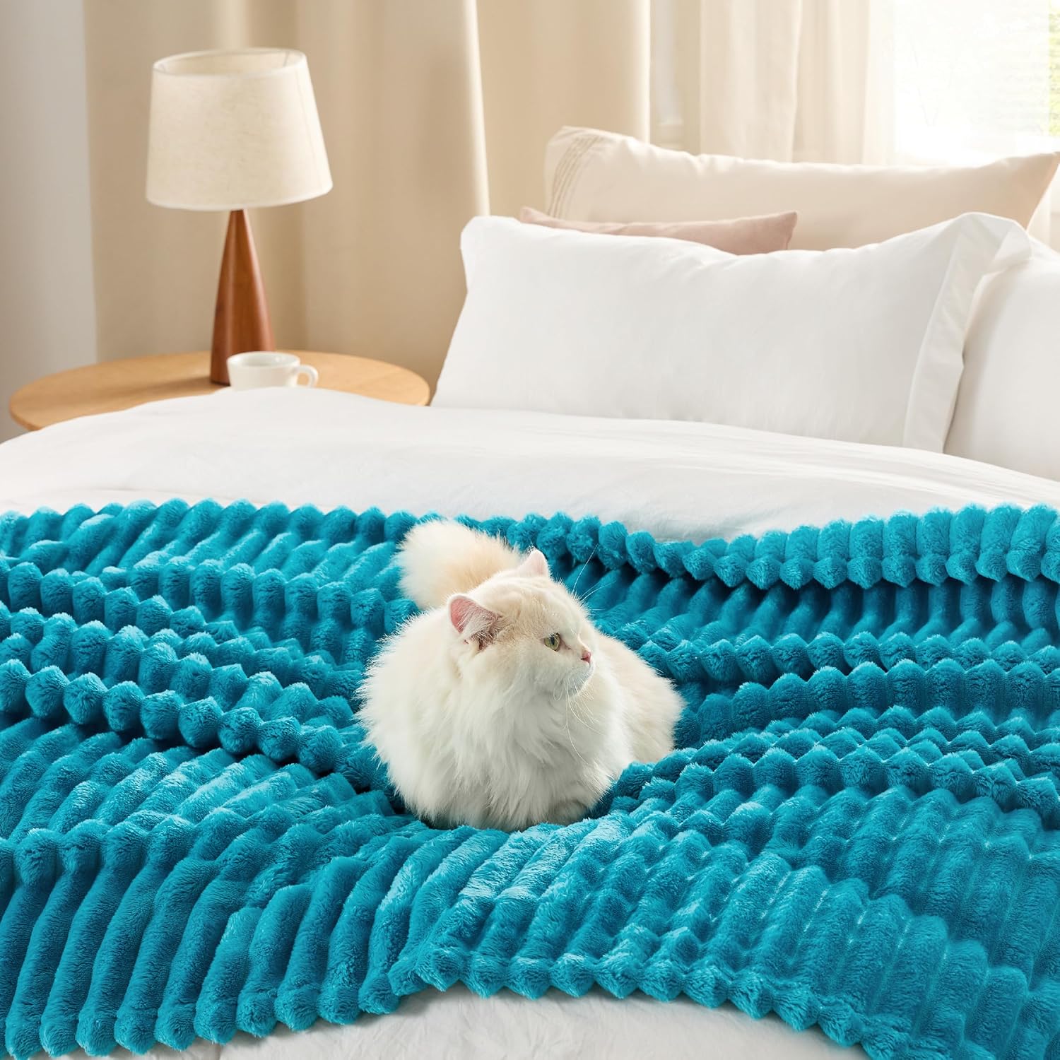 Thumbnail 3 de BEDSURE Kuscheldecke für Zimmer Deko – Blaugrün, 150 x 200 cm