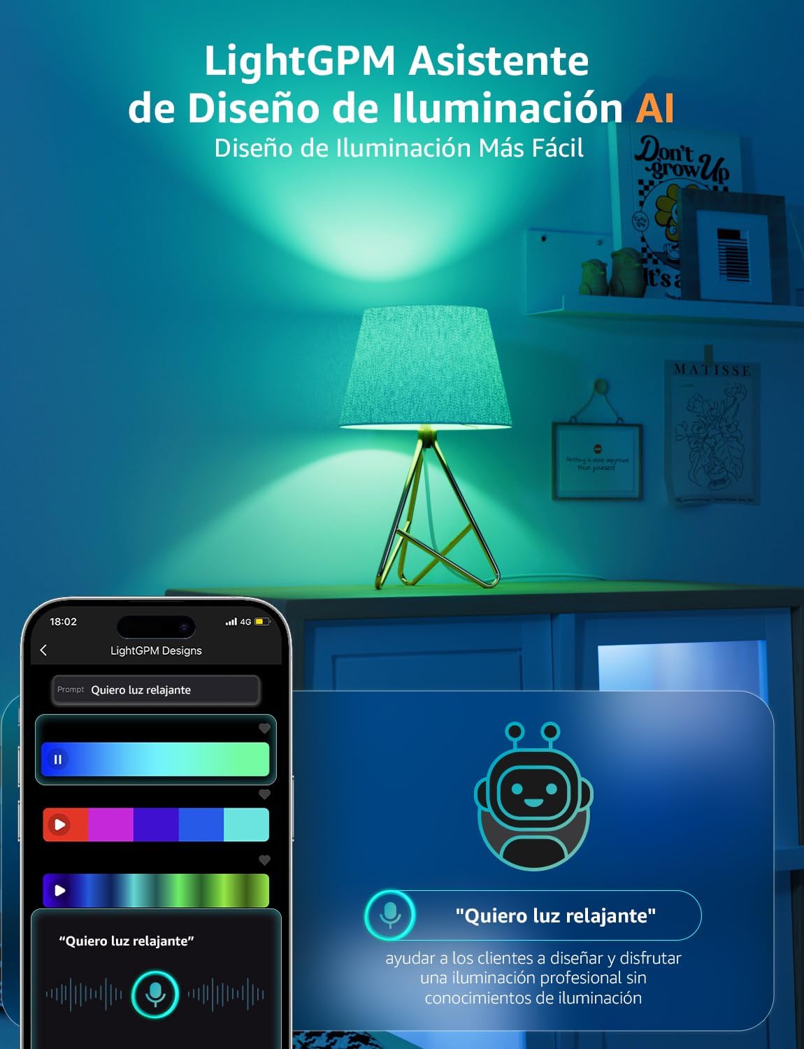 Detalle 2 de Lepro BP1 AI Bombilla LED E14 RGB+CCT, Control Wi-Fi y Alexa