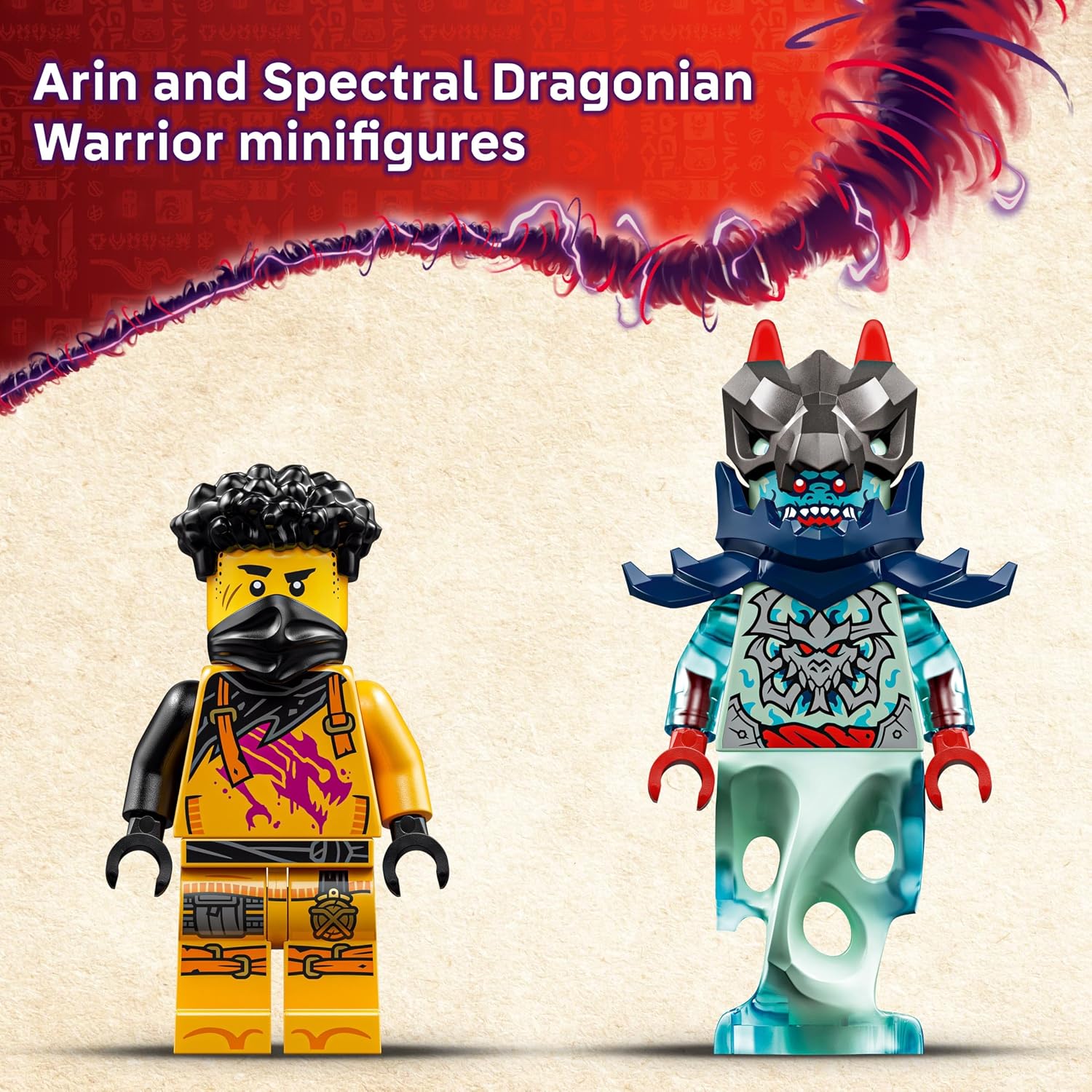 Detalle de LEGO NINJAGO 71839 Arin’s Spinjitzu Battle Mech Toy (Mix & Match posable mech with Baby Riyu dragon + 2 minifigures)