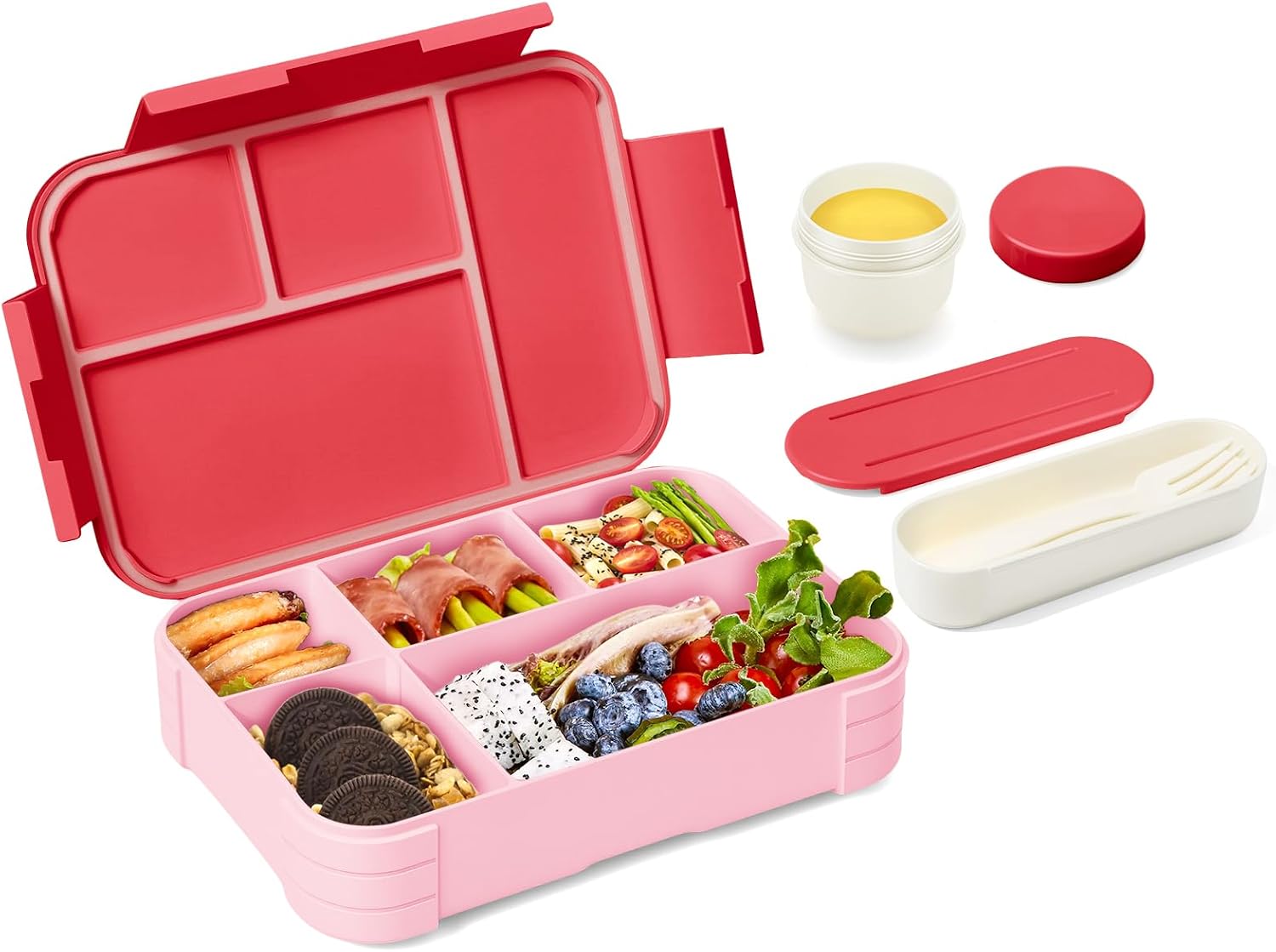 Detalle de XJIANFU Bento Brotdose 1200 ml Pink