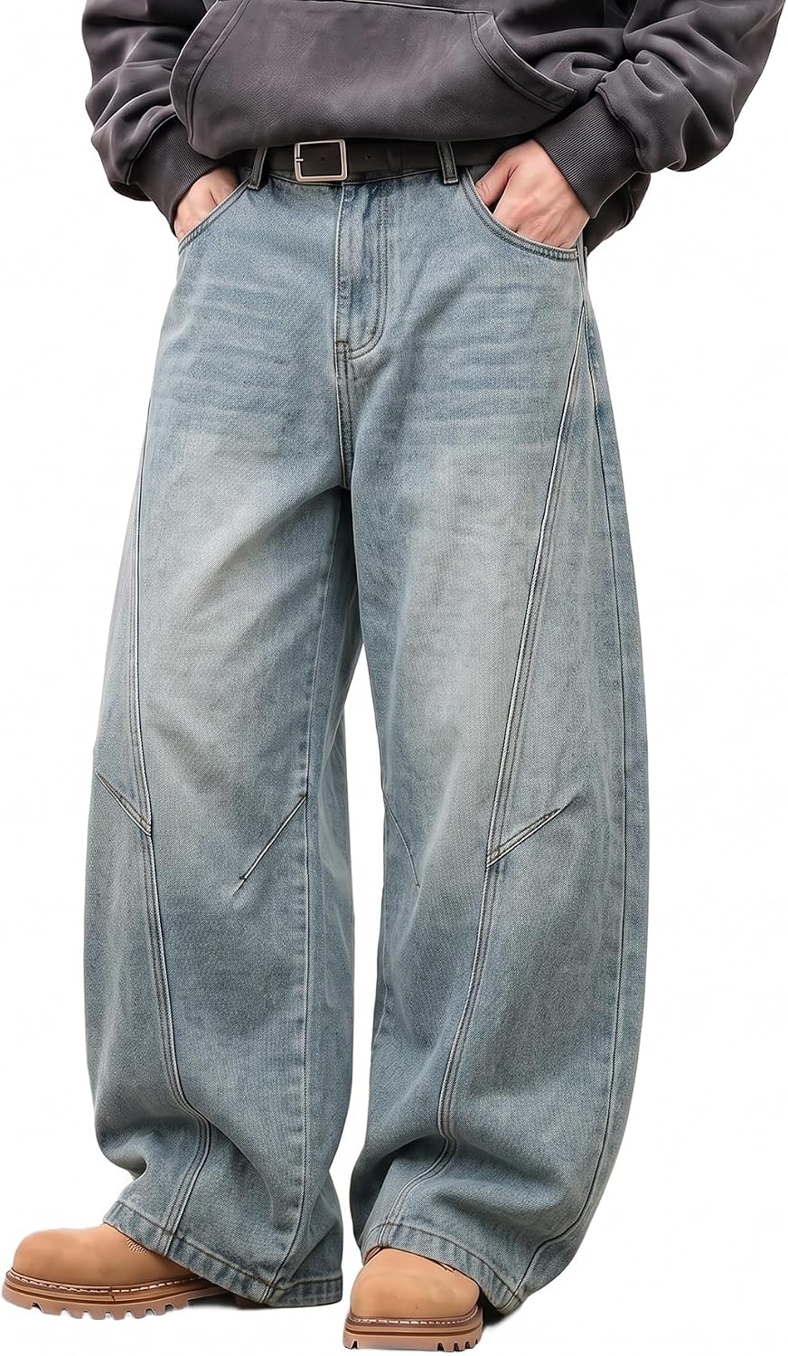 Detalle de Icymay Mens Baggy Jeans, Wide-Leg Y2K Vintage Denim