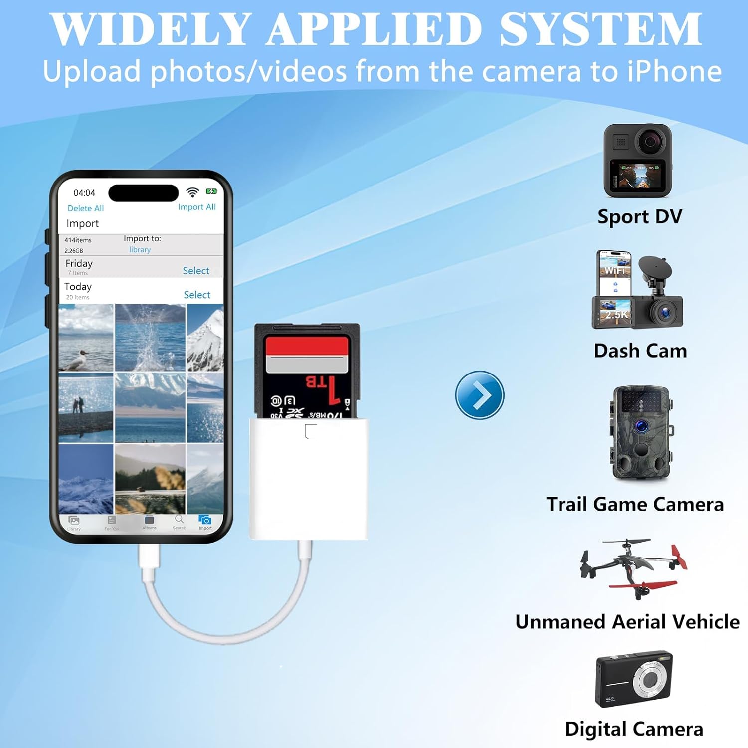 Thumbnail 5 de iPhone USB-C SD Card Reader: USB C Adapter for iPhone, iPad, MacBook, Galaxy & Android