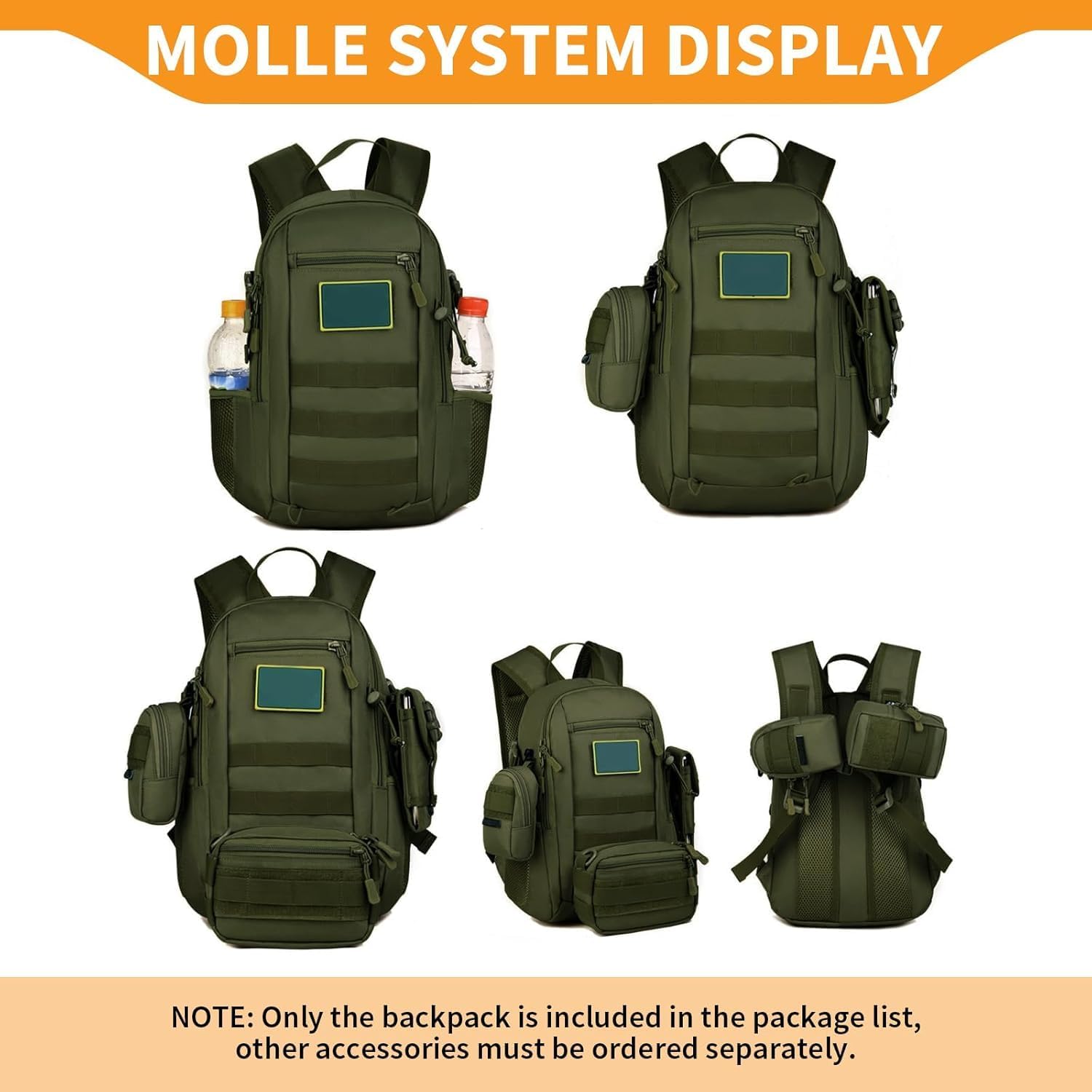 Detalle 2 de HUNTVP Small Backpack 10L/20L/30L: Compact Tactical Rucksack for Everyday Adventures