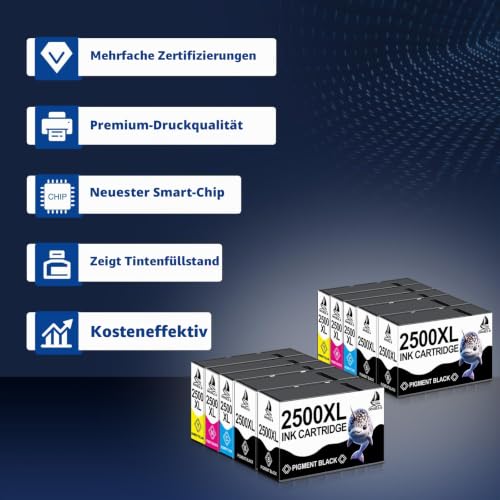 Detalle 1 de DOUBLE D PGI-2500XL Multipack für Canon Maxify MB/ iB Modelle – kompatibel mit Canon 2500XL Druckertinten