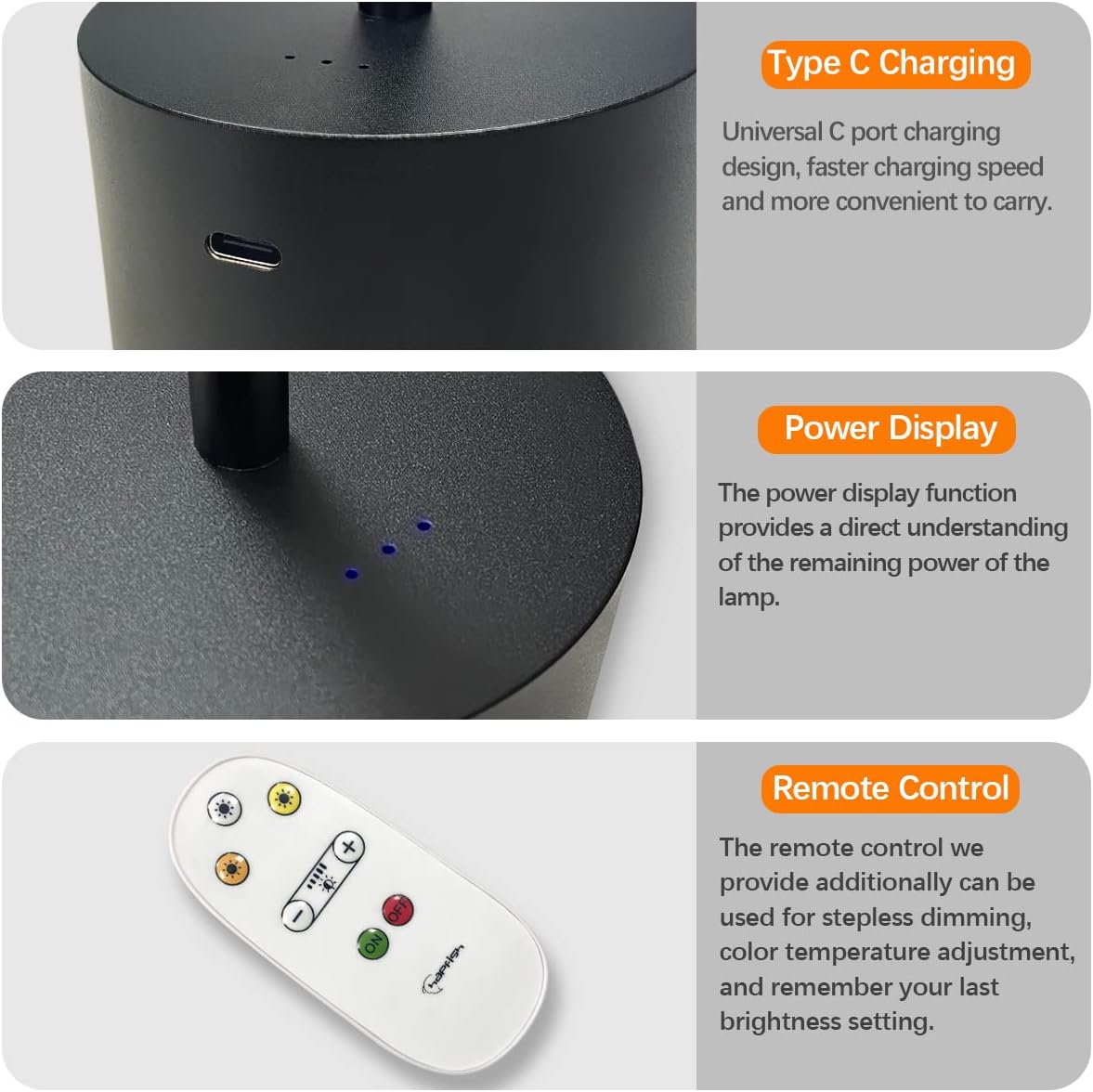 Detalle de Hapfish Lampara de Mesa 8000mAh