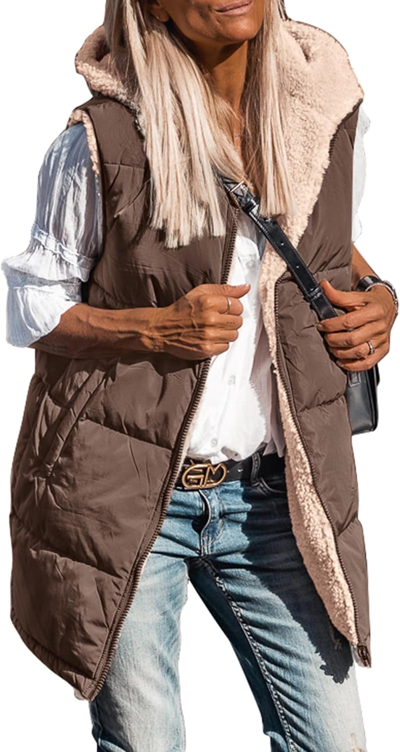 Thumbnail 5 de PRETTYGARDEN 2026 Reversible Long Fleece Vest