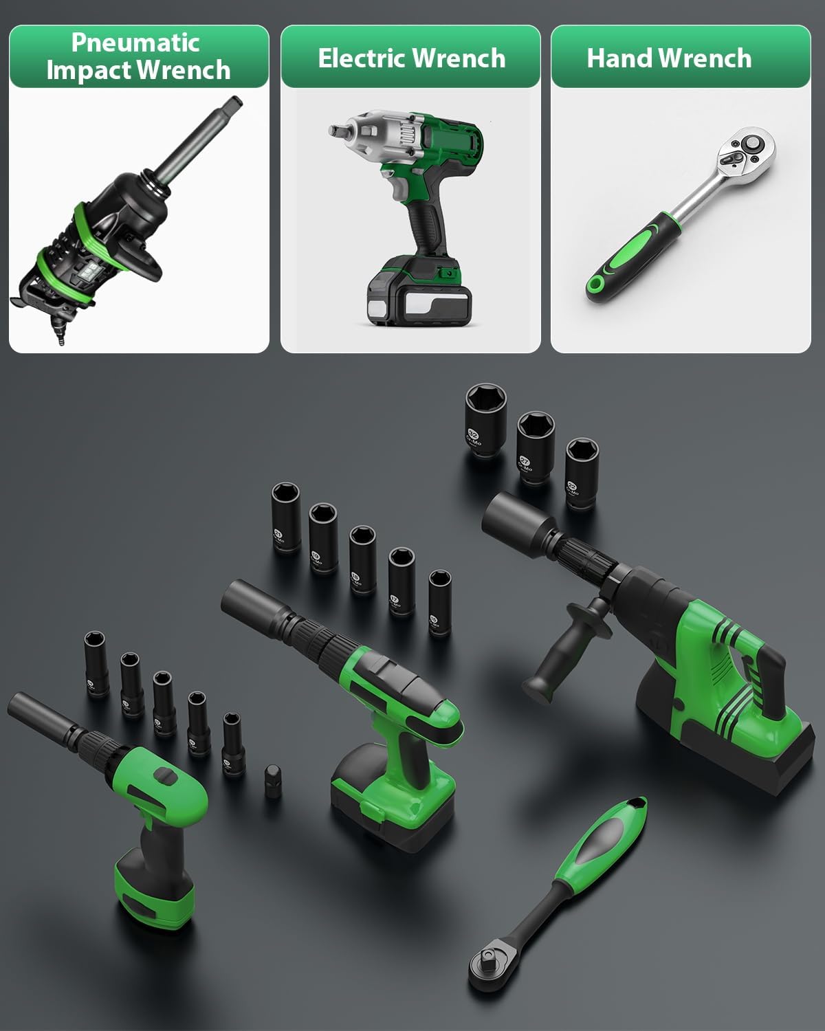 Thumbnail 1 de Ginour Impact Socket Set 1/2 inch 17pc