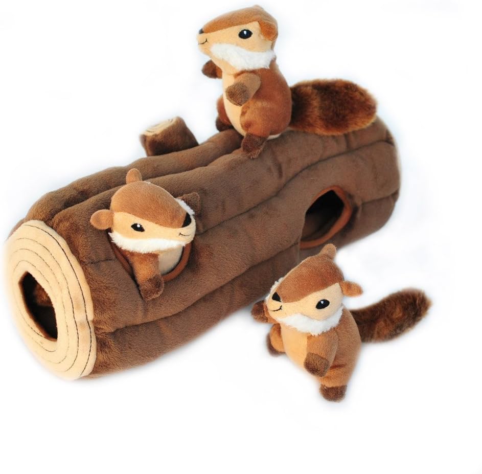 Zippy Burrow – Höhlenstamm mit 3 Streifenhörnchen