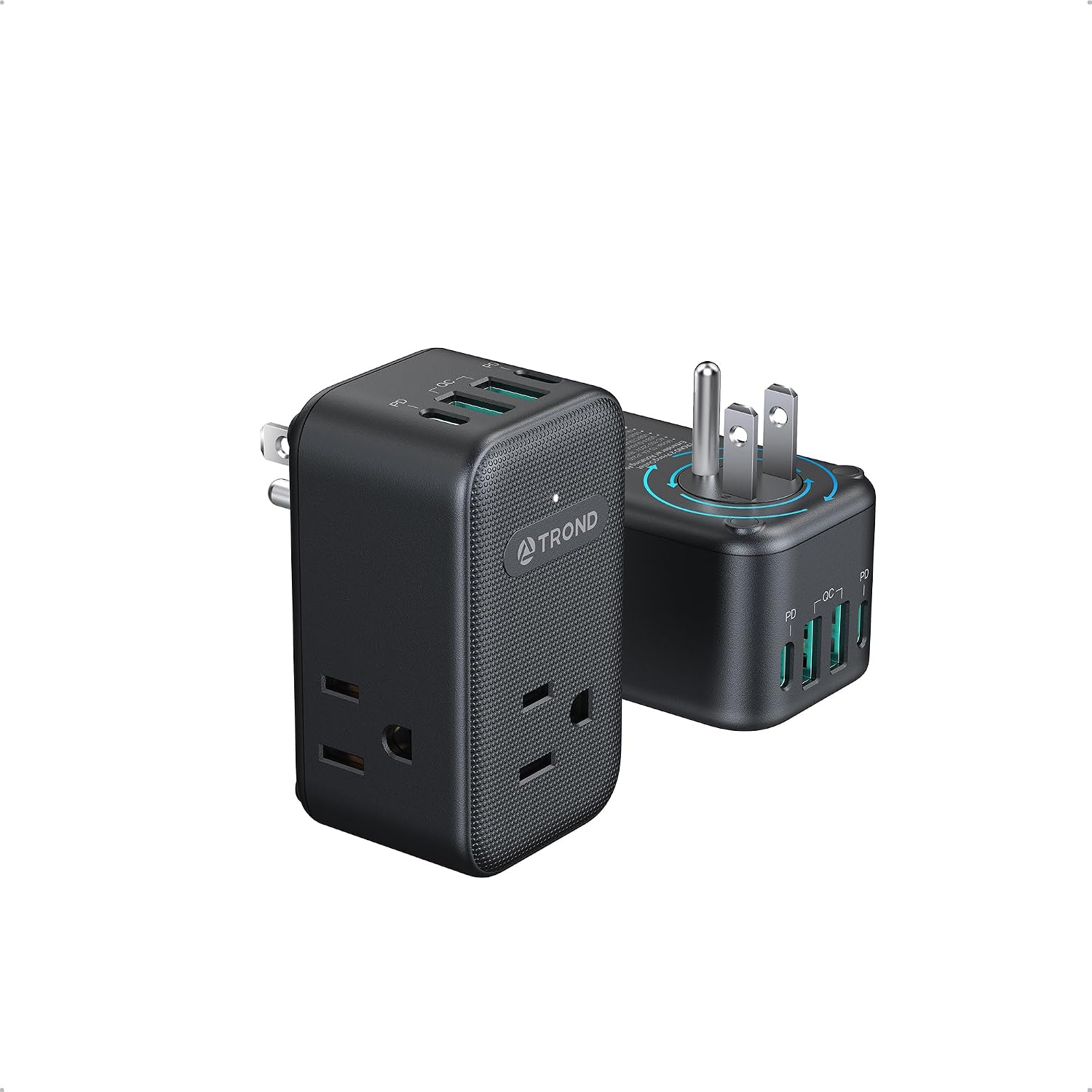 Detalle de TROND TD-EA-US24S Outlet Extender 2-Pack with 3 AC Outlets and USB-C