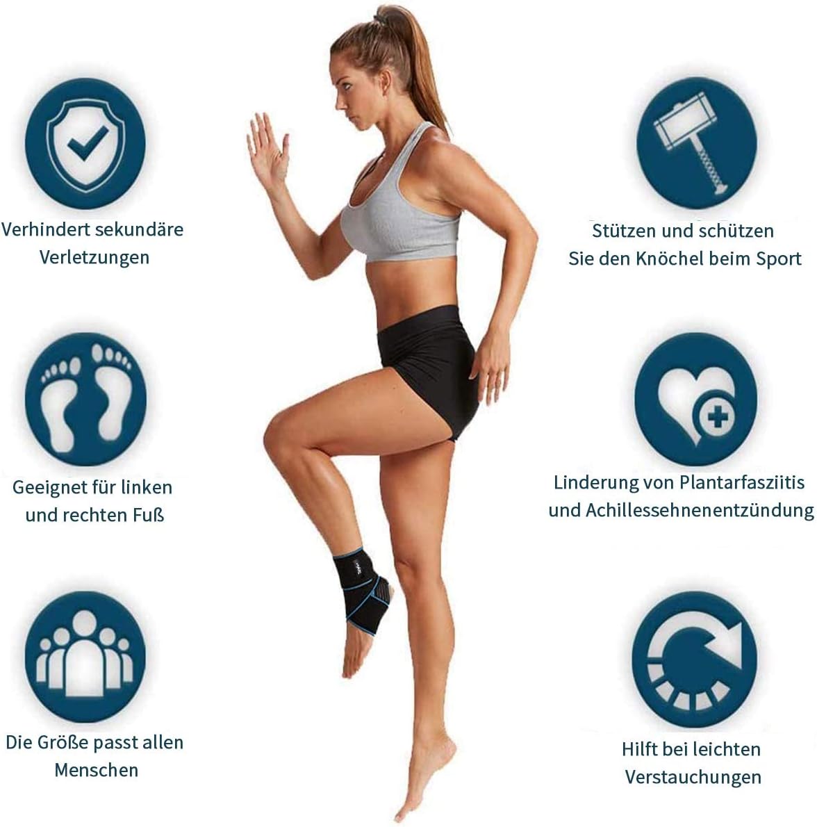 Thumbnail 2 de Teylam Sprunggelenkbandage Knöchelbandage 0,1 cm 🦶